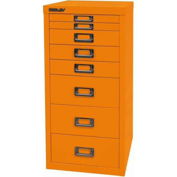 Bisley MultiDrawer™, 29er Serie, DIN A4, 8 Schubladen, Farbe orange