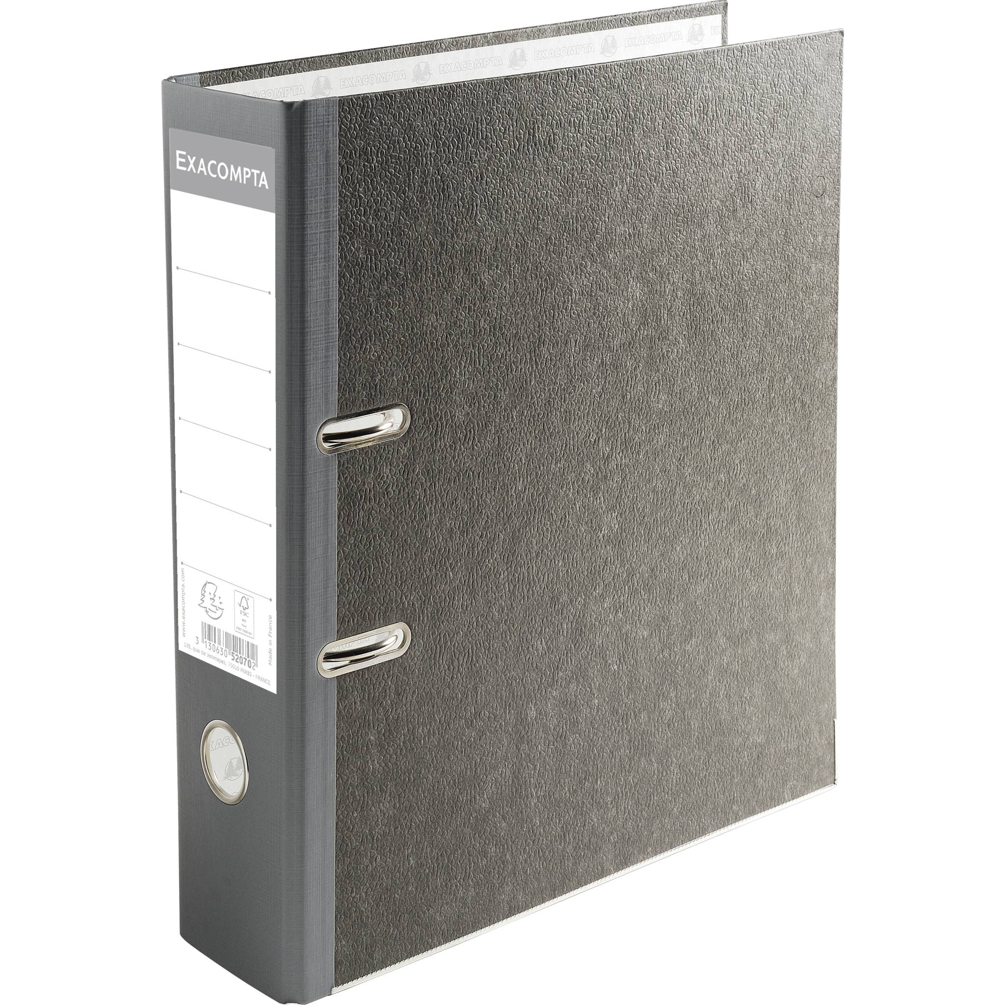 Exacompta 10x Ordner Wolkenmarmor 2Ring 70mm Rücken +Locher A4 Grau 52070E