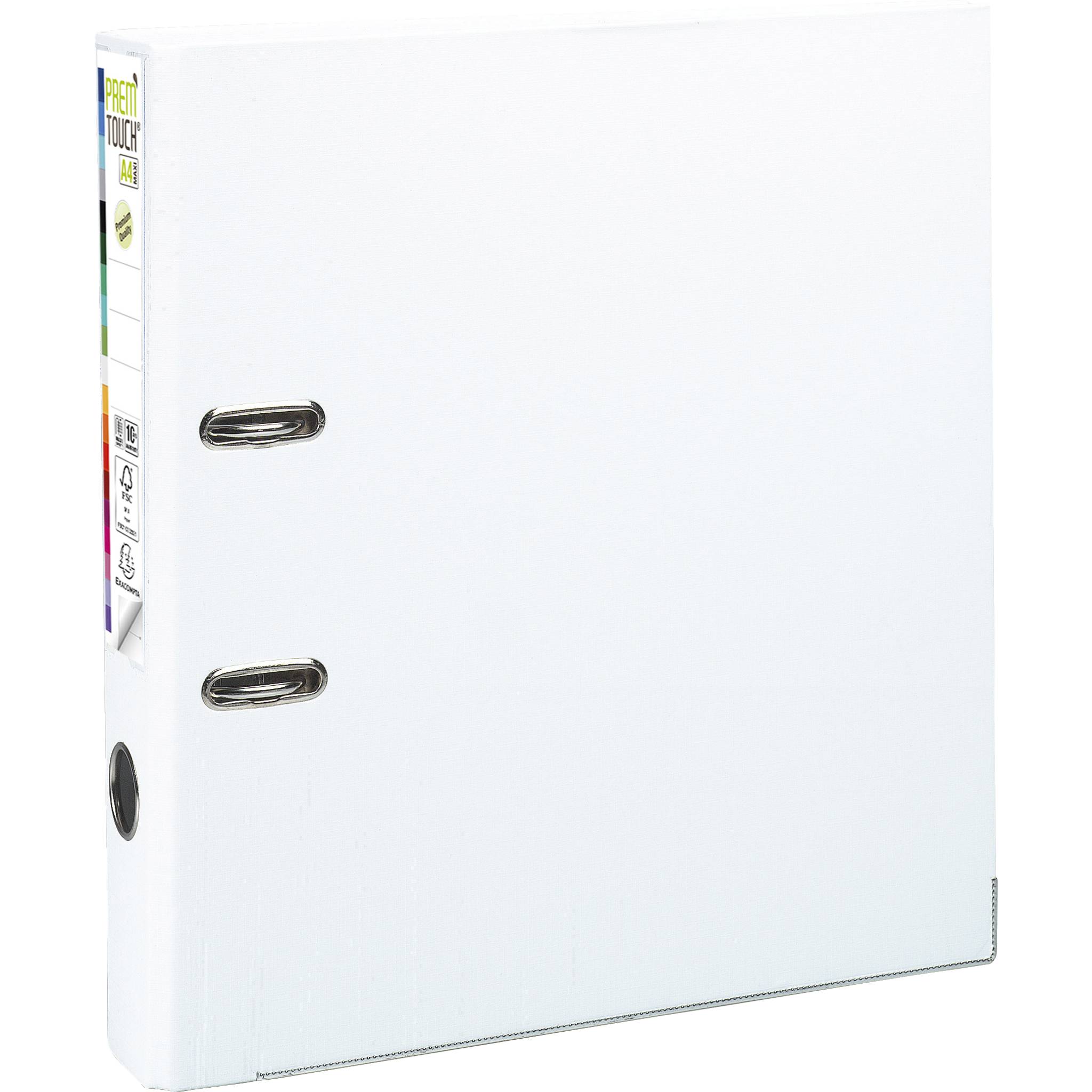 Exacompta 10x Ordner Prem'Touch außen PP Rücken 50mm 32x30cm A4 Maxi Weiß 53148E