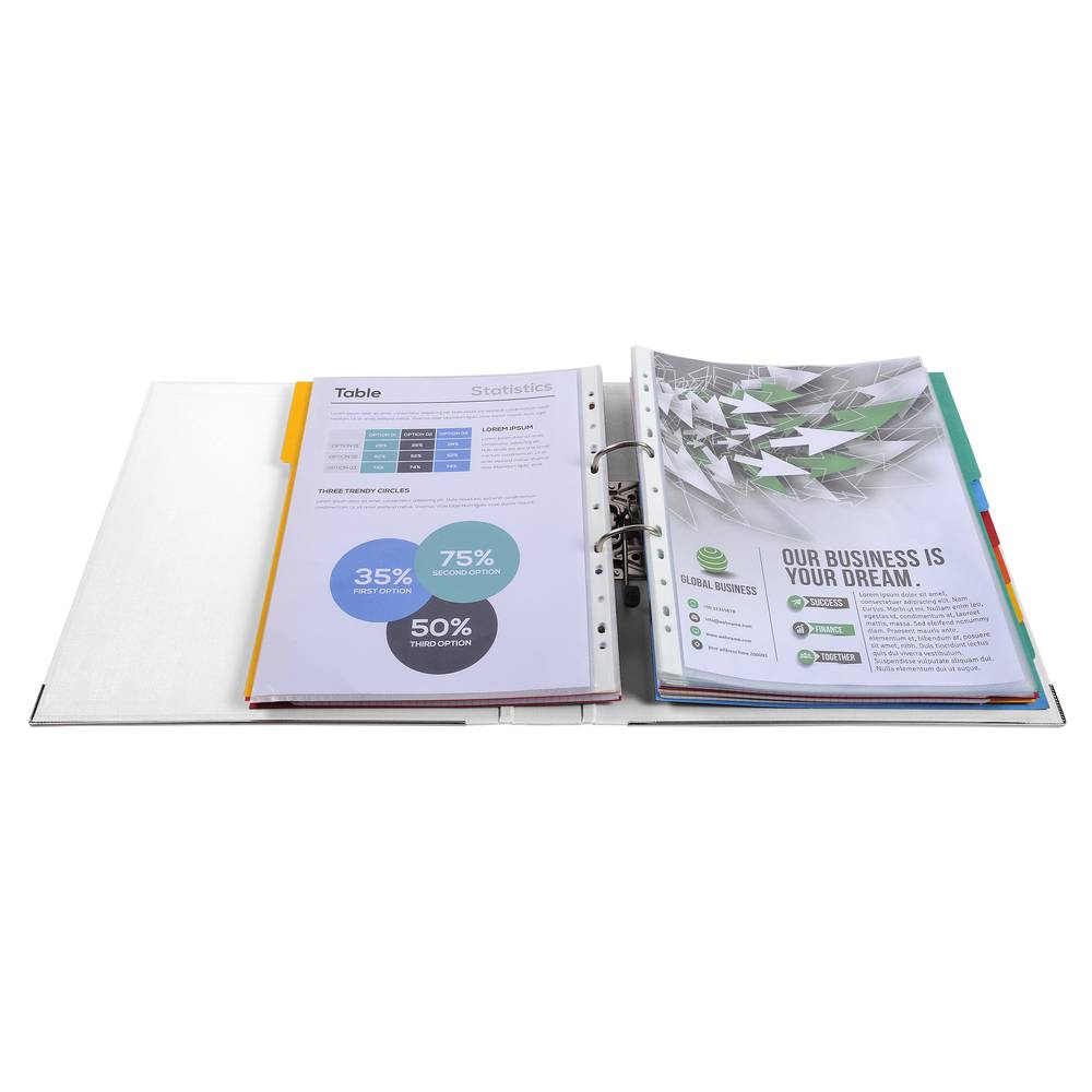 Exacompta 10x Ordner Prem'Touch außen PP Rücken 50mm 32x30cm A4 Maxi Weiß 53148E