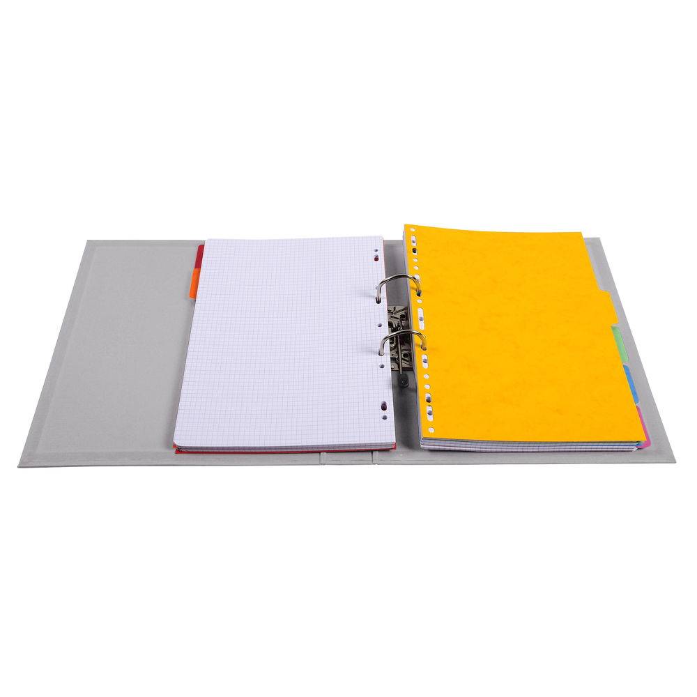 Exacompta 10x Ordner Prem'Touch PVC, Rücken 50mm, 32x29cm A4 Maxi, Grau, 53540E