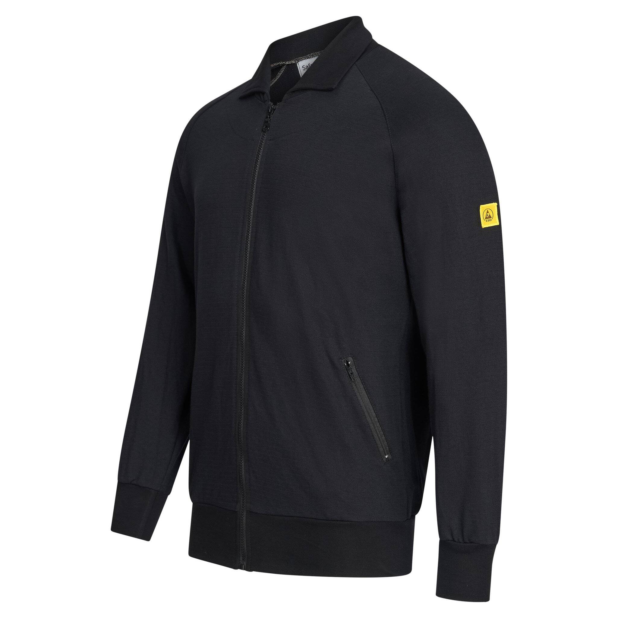 ESD-Sweatshirt Jacke mit Zip, 260g/m², unisex, schwarz, XXL