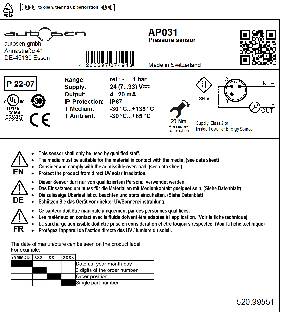 Drucktransmitter G1/4A (elektronisch) - Außengewinde,G 1/4,DIN EN ISO 1179-2 - 1 bar - AP031 - autosen