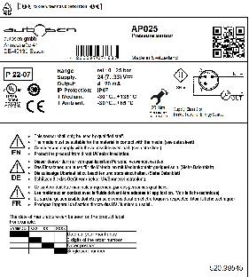 Drucktransmitter G1/4A (elektronisch) - AP025 - autosen