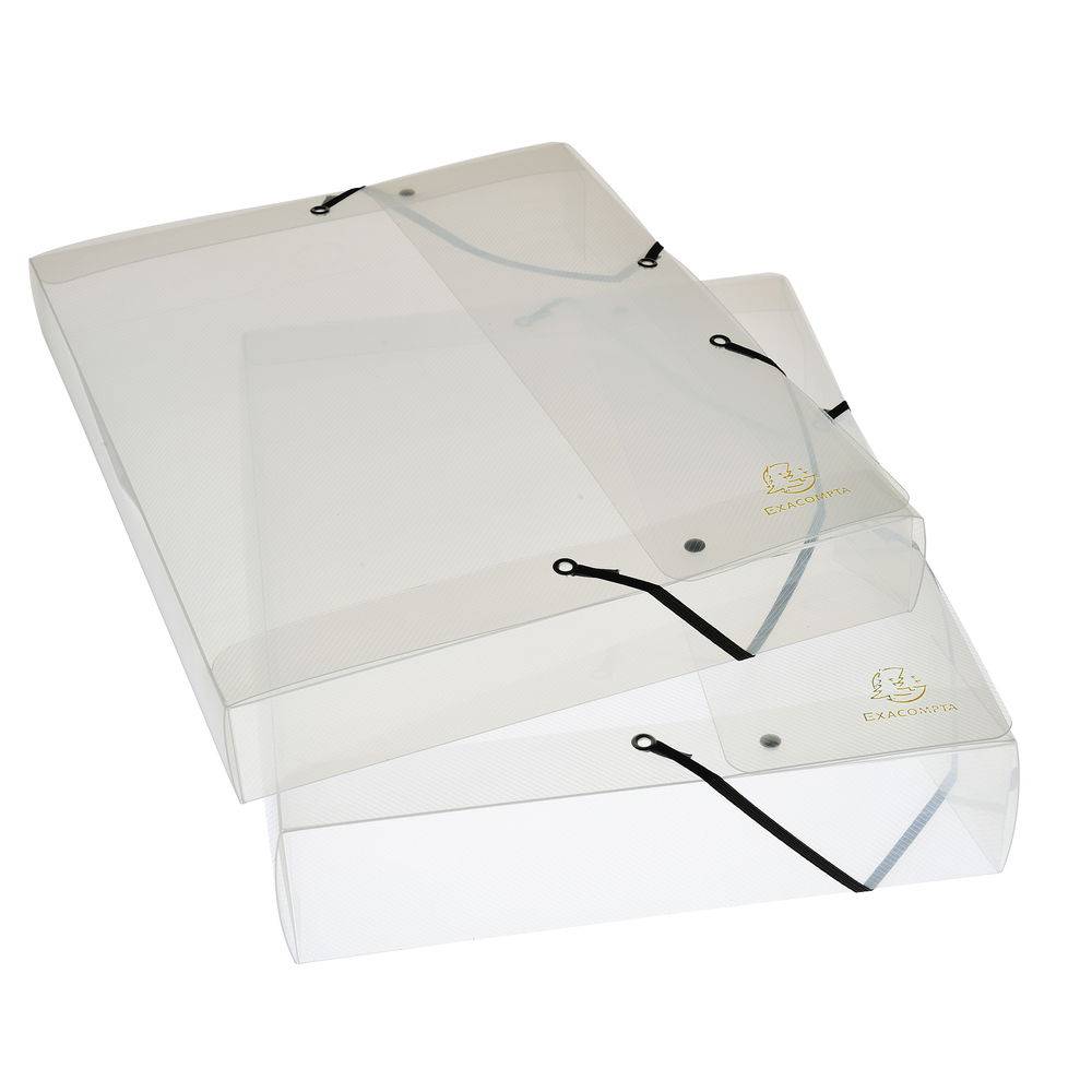 Exacompta 8x Archivbox PP 700µ Rücken 40mm 25x33 cm A4 Crystal Kristall 5972E