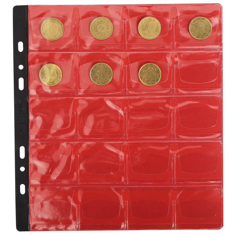 Exacompta 5x Pack 3 Münzenhüllen 20 Fächern Ø40mm 245x25cm Kristall 96002E