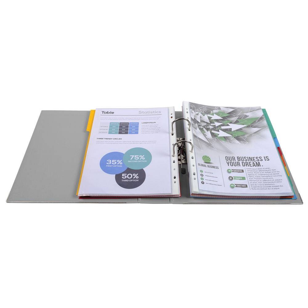 Exacompta 10x Ordner Prem'Touch außen PP Rücken 80mm A4 Maxi Dunkelgrau 53354E