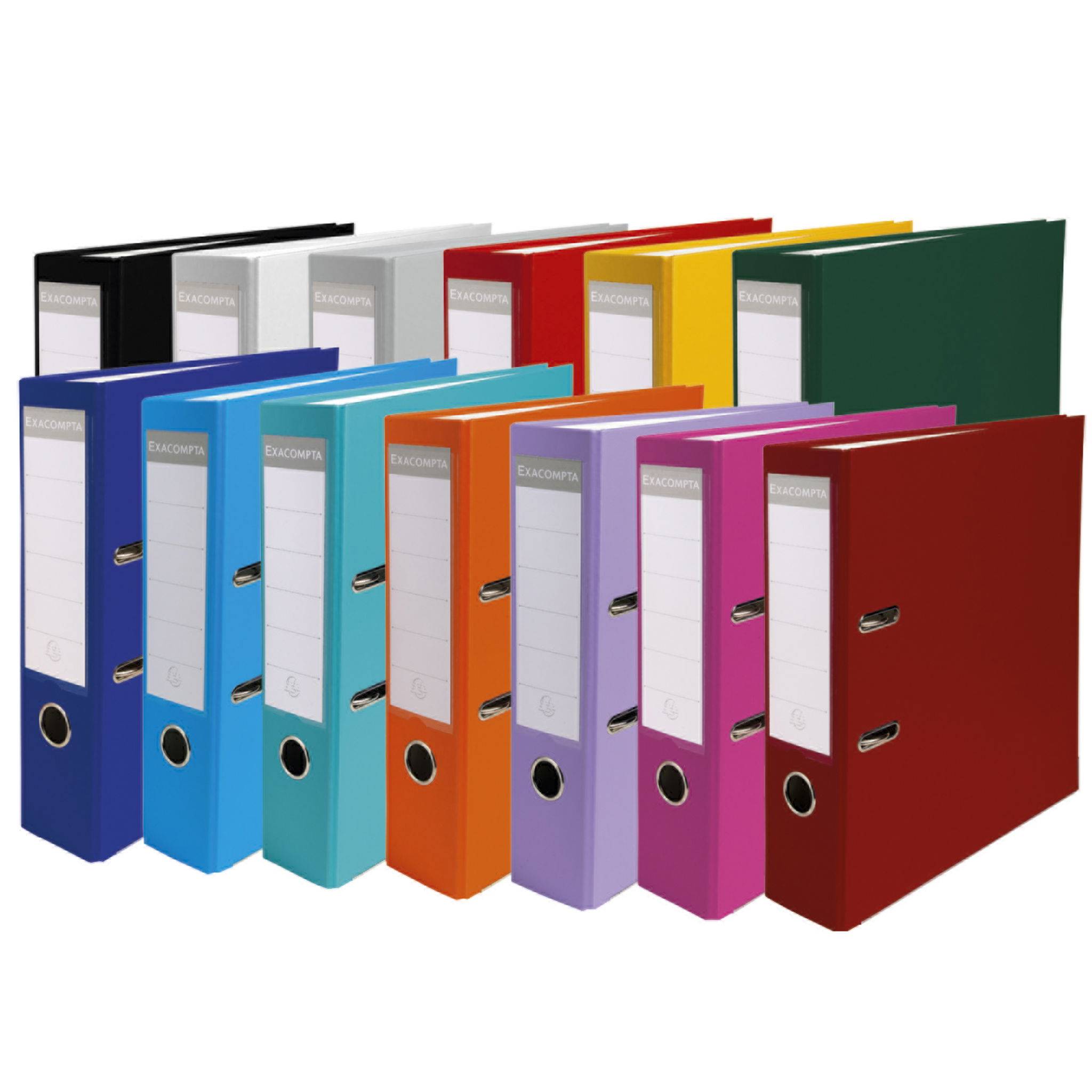 Exacompta 20x Ordner PP + 2 Ringen Rücken 75mm 318x284 mm A4 sortiert 918400B
