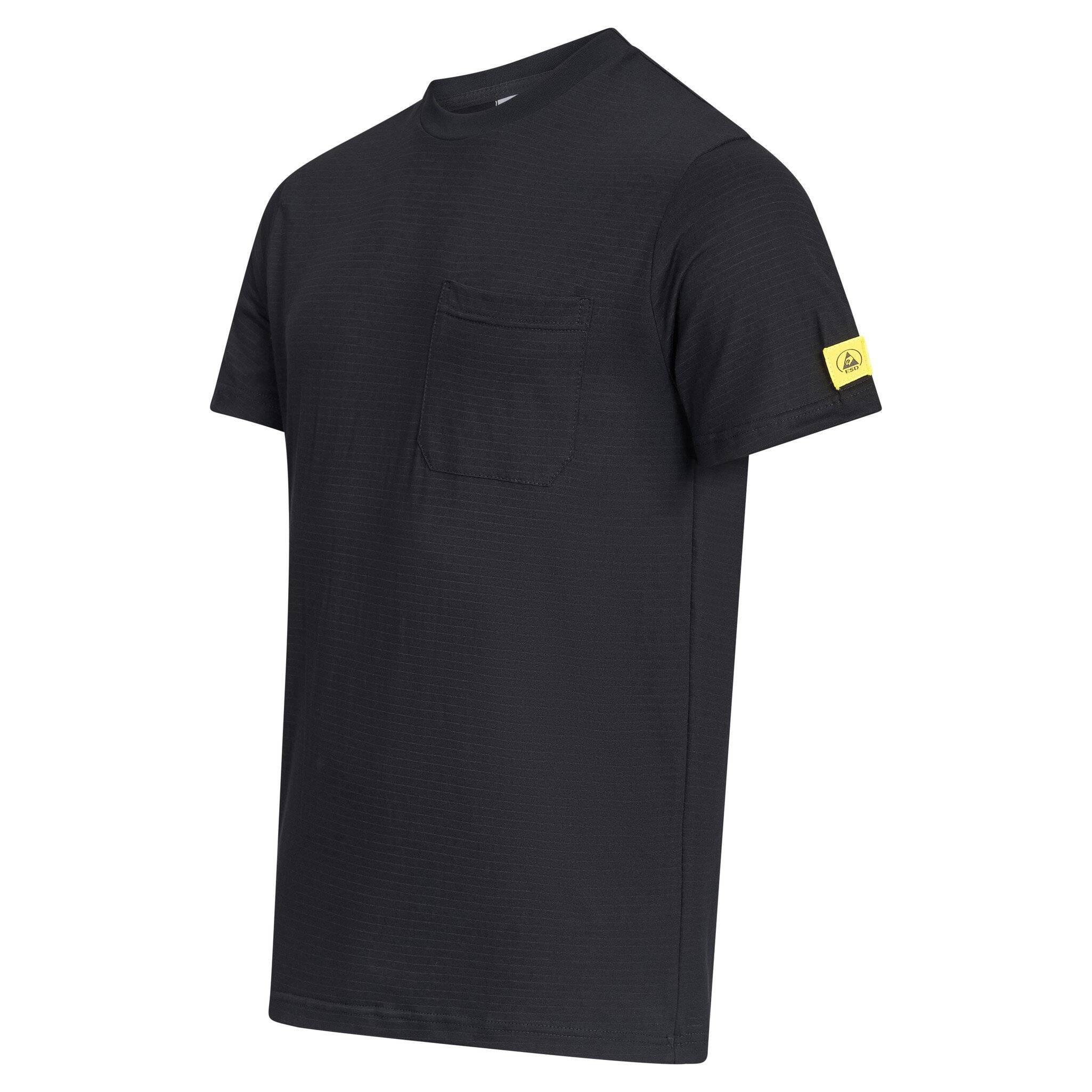 ESD-T-Shirt mit Brusttasche, rundhals, 150g/m², schwarz, XXL