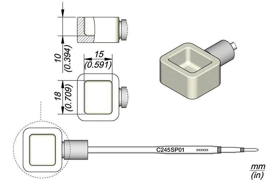 JBC Lötbadspitze C245-SP01 für T245