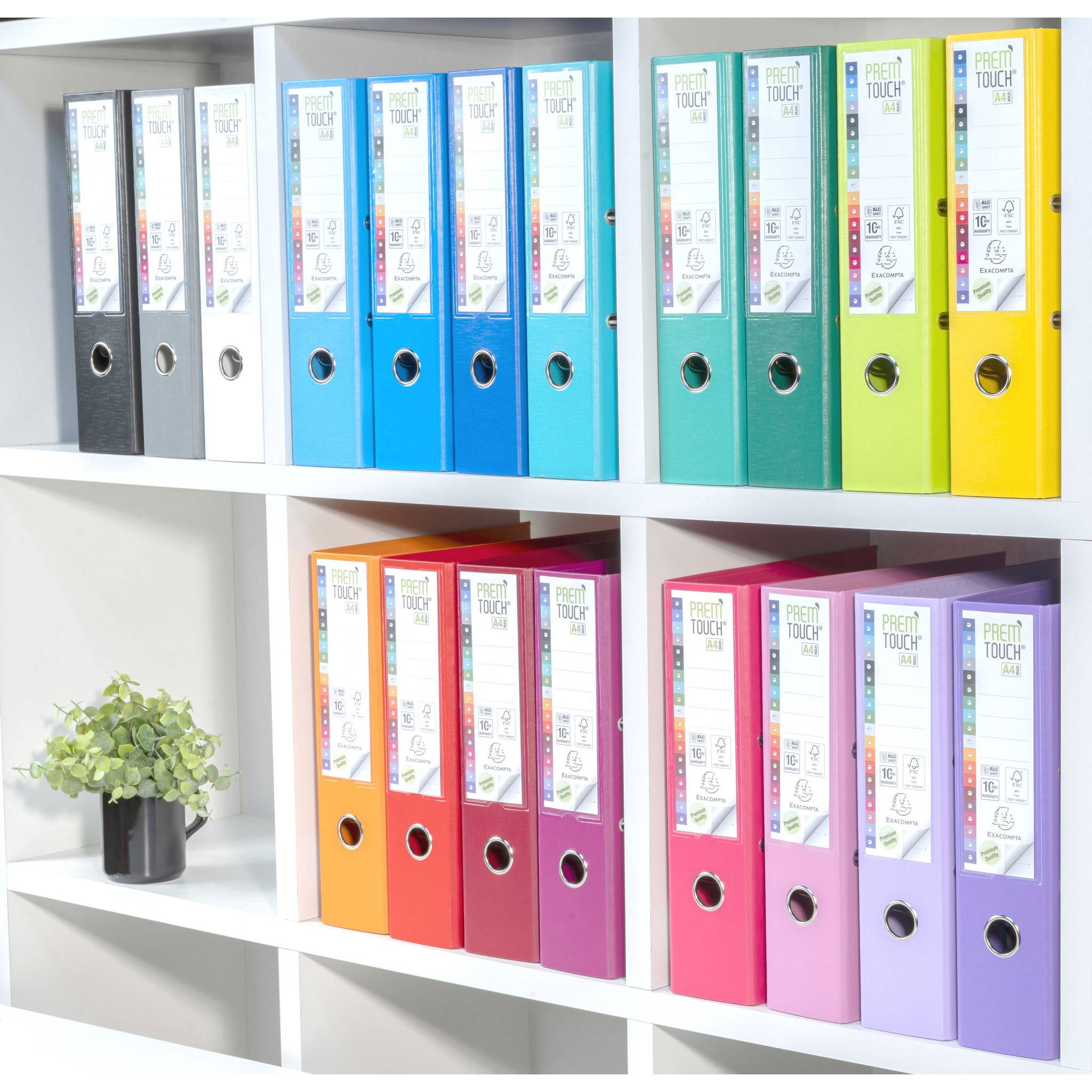 Exacompta 10x Ordner Prem'Touch außen PP Rücken 80mm 32x30cm A4 Maxi Gelb 53349E