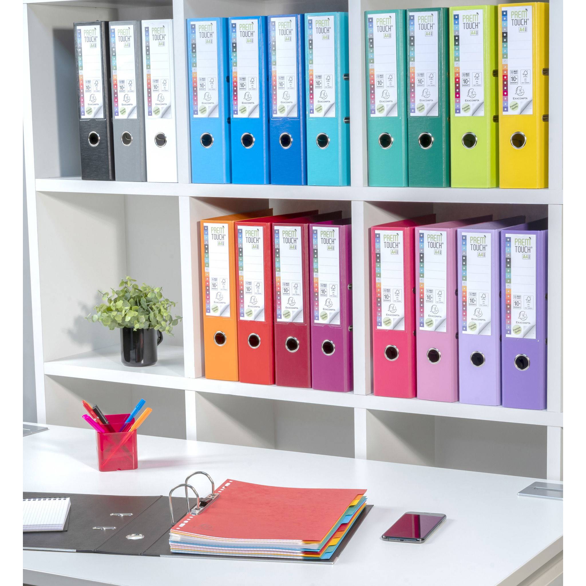 Exacompta 10x Ordner Prem'Touch außen PP Rücken 80mm 32x30cm A4 Maxi Gelb 53349E