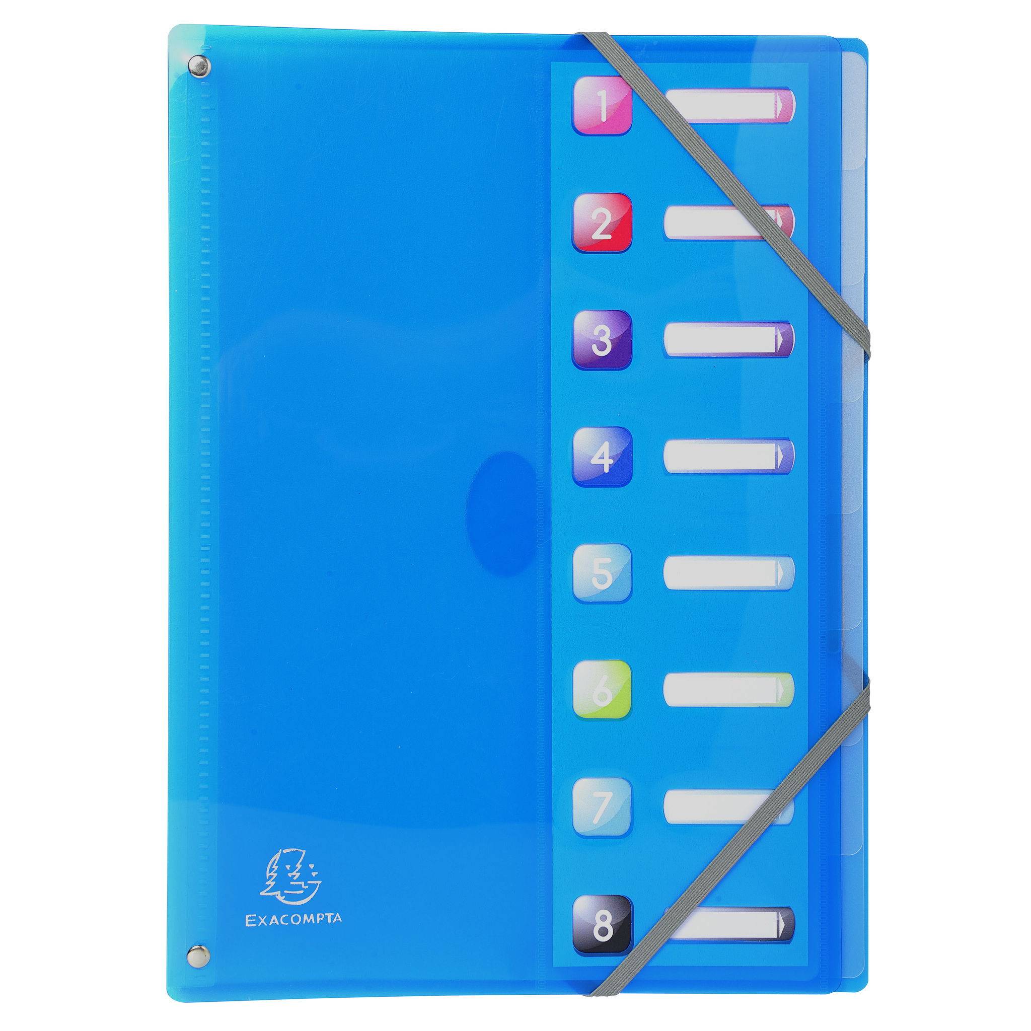 Exacompta 8x Ordnungsmappen PP dehnbarem Rücken 8 Fächer A4 sortiert 58670E