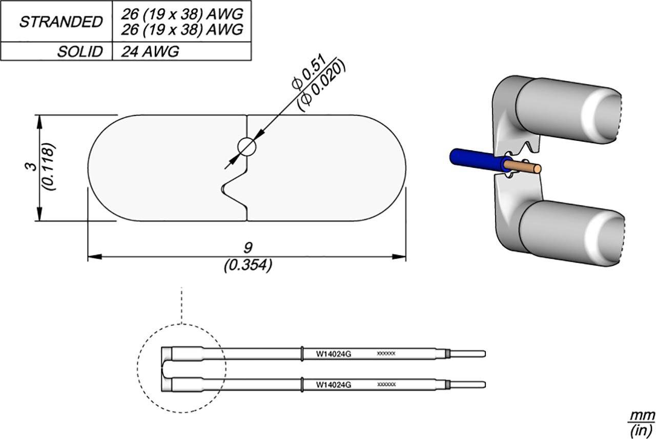 Lötspitze W14024G für WS140 Entlötpinzette, 24G 3 mm