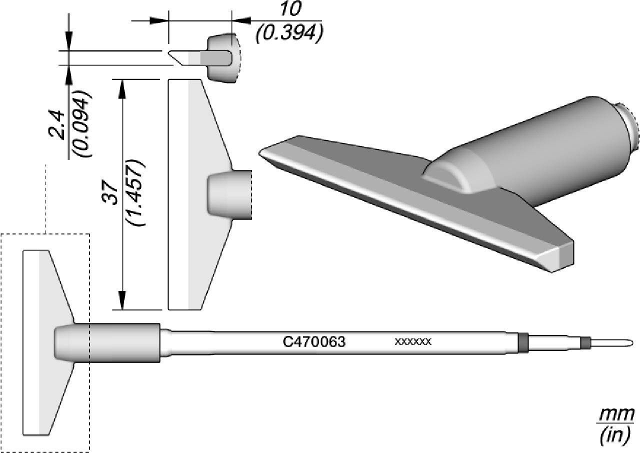 Lötspitze C470063 klingenförmig 37 mm, für T470 Lötkolben