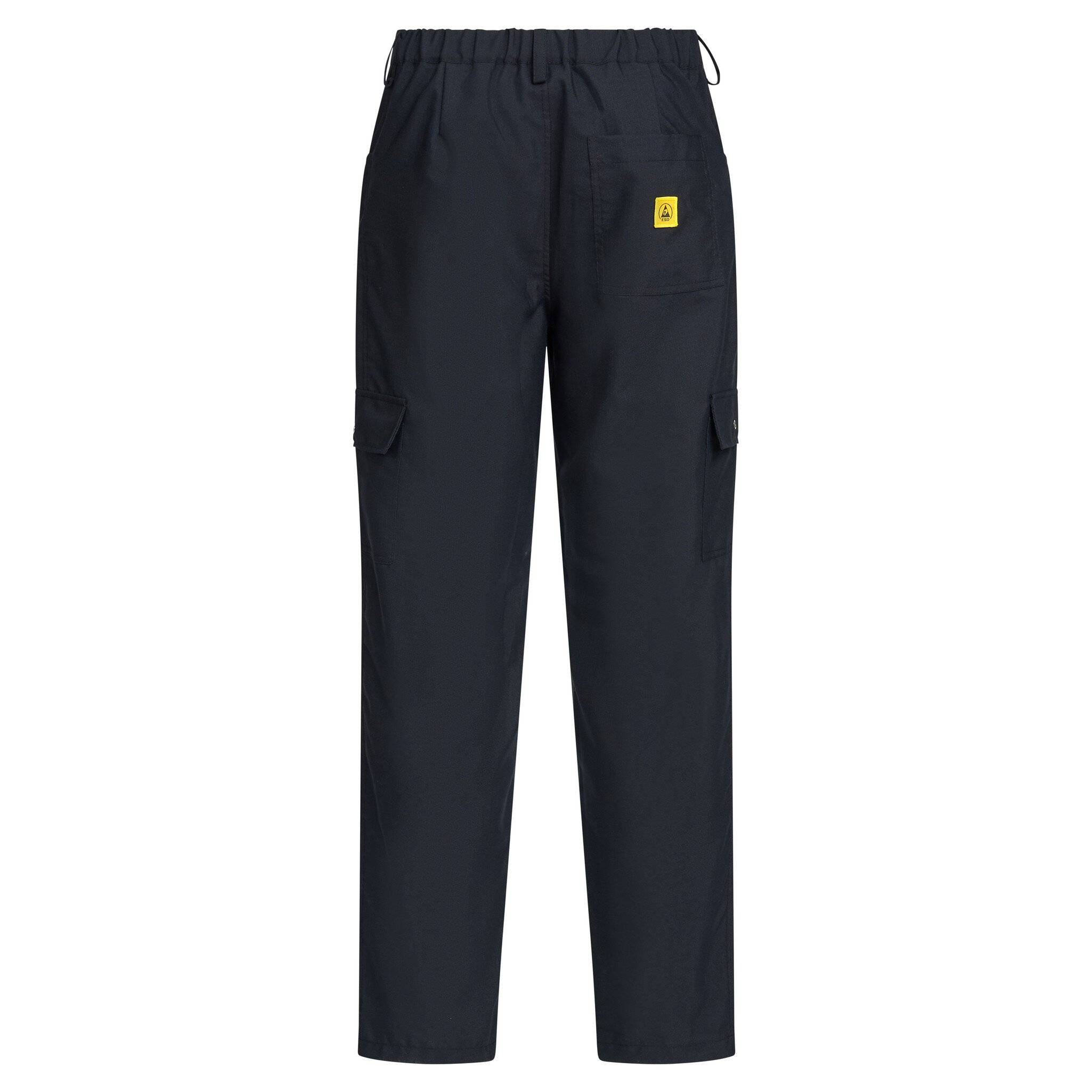 ESD-Hose, Gummizug im Bund, Druckknopf, unisex, schwarz, S
