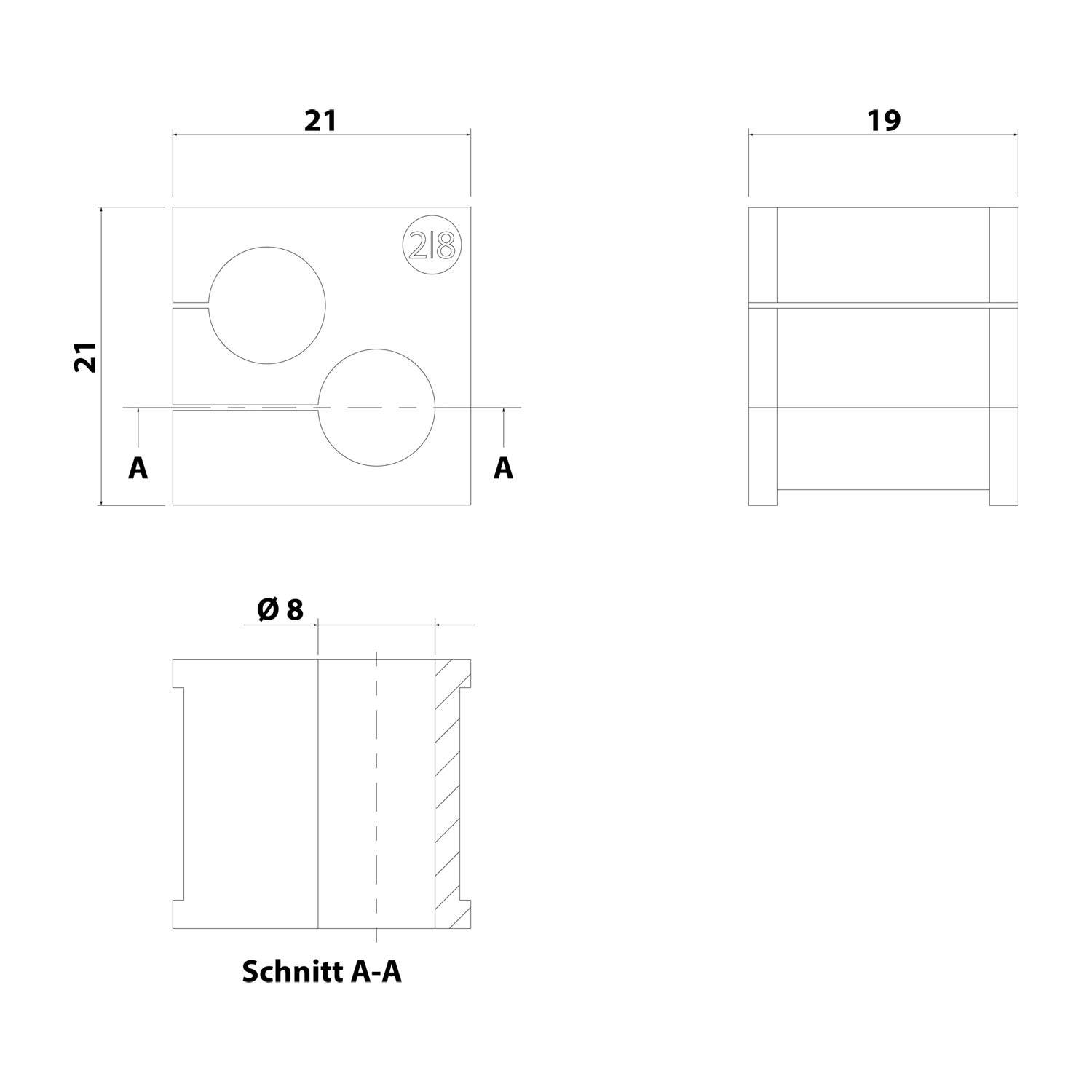 icotek Kabeltülle klein Klemmbereich 8,0mm Mehrfachdichtung 2x8,0mm Temperaturbereich -40°C bis 90°C - 1 Stück