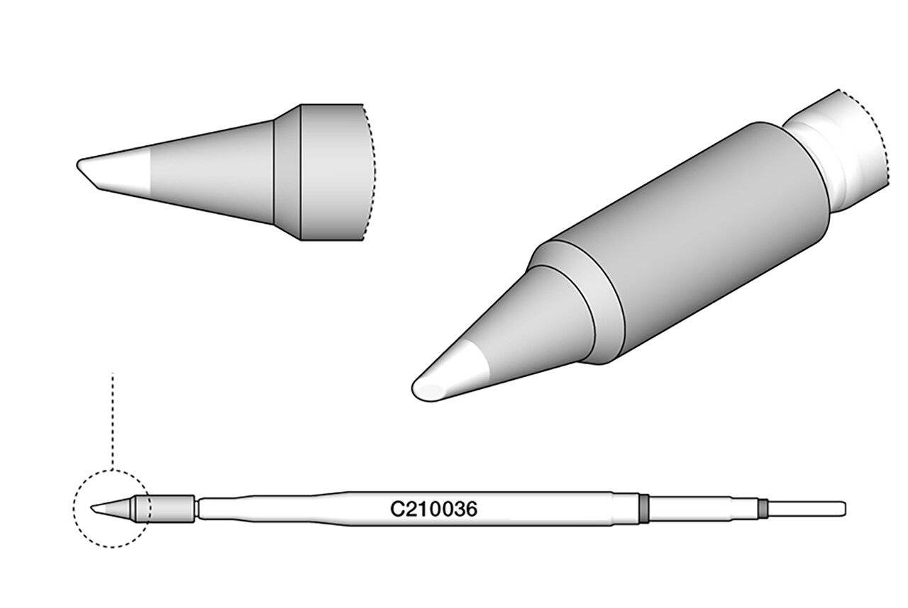 Lötspitze kegelförmig, Durchmesser 0,6 mm