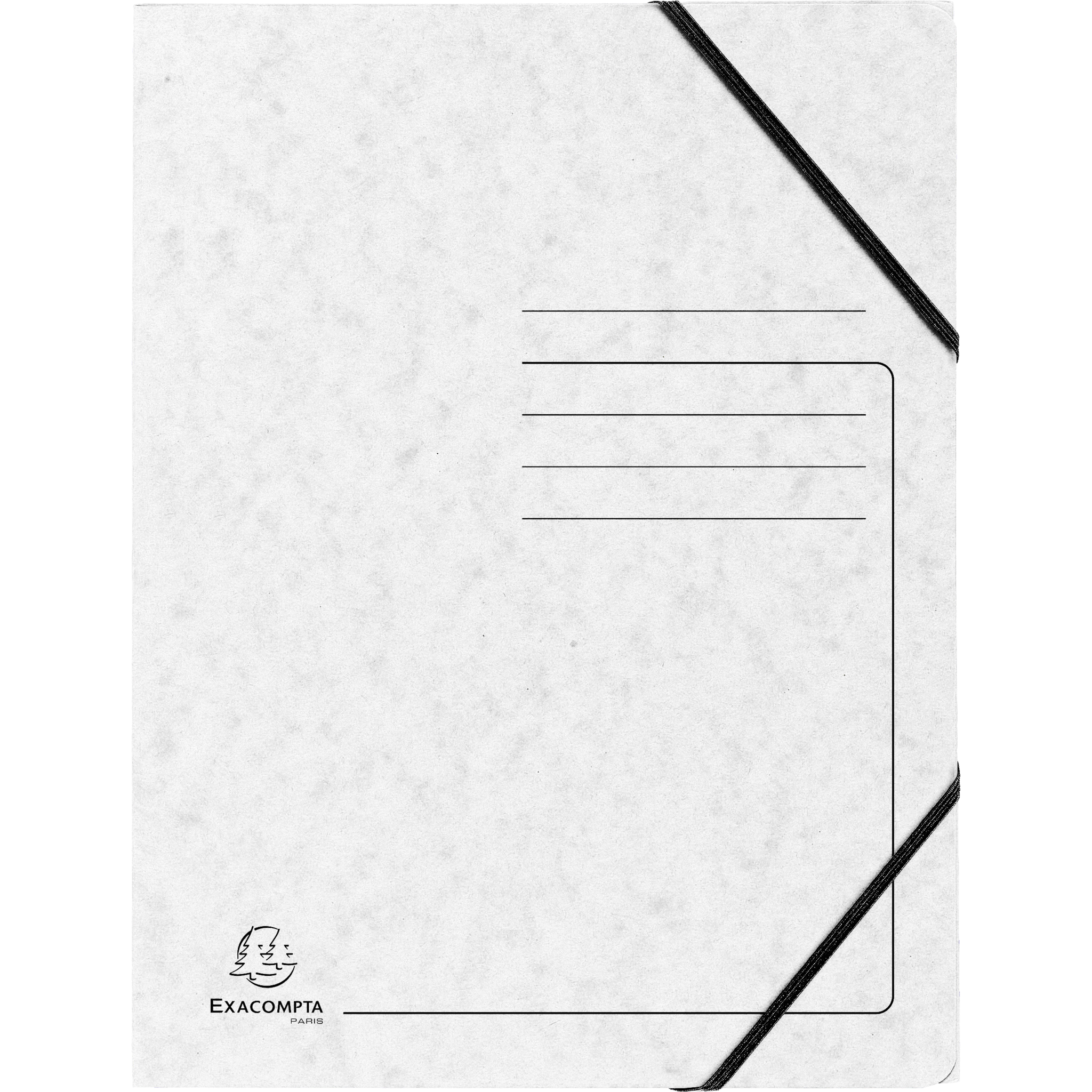 Exacompta 555406E 25x Eckspannmappe mit Gummizug, ohne Klappen, Colorspan-Karton 355g/m2, A4 - Weiß