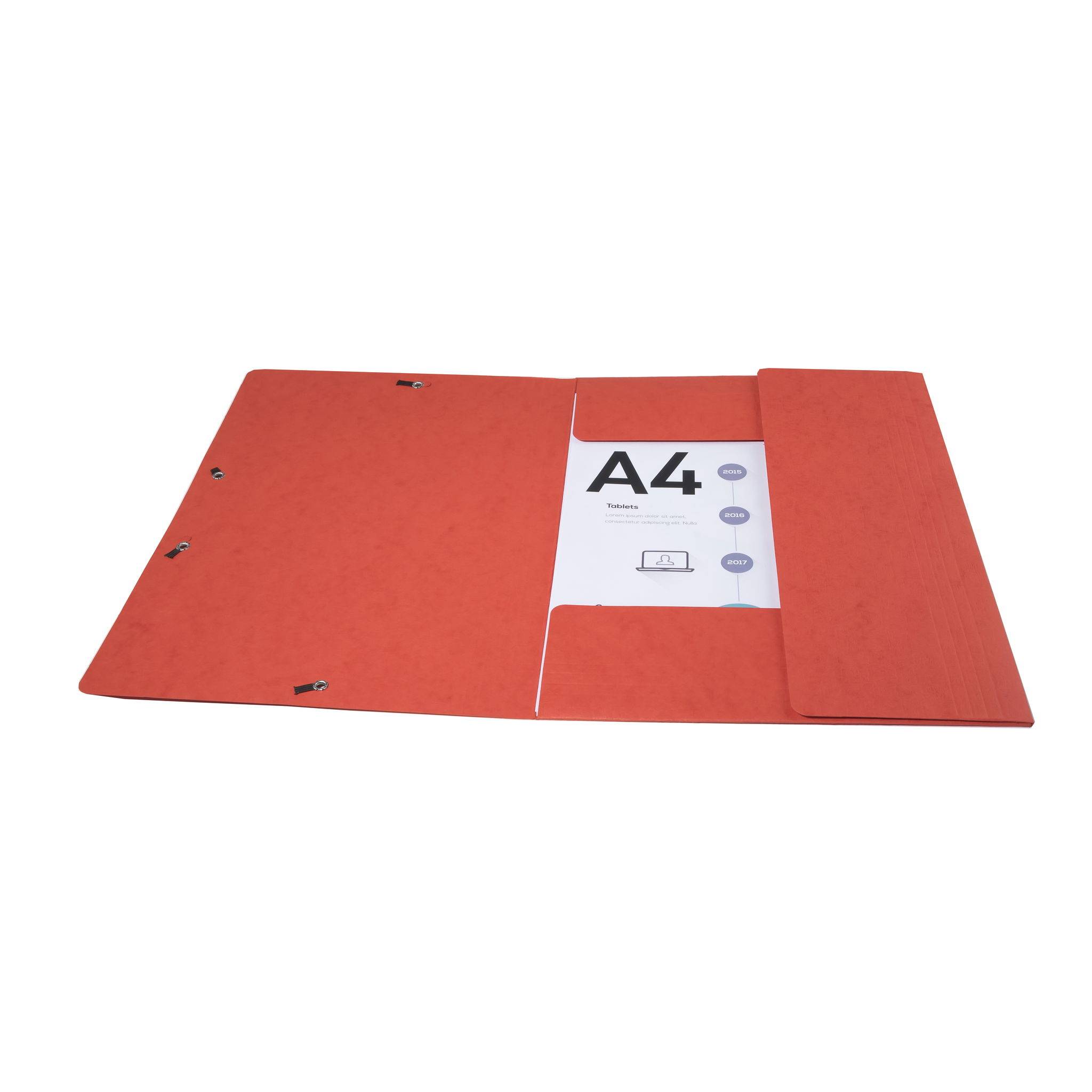 Exacompta 25x Sammelmappe + Gummizug 3 Klappen Karton 600g A4 MAXI Rot 55955E