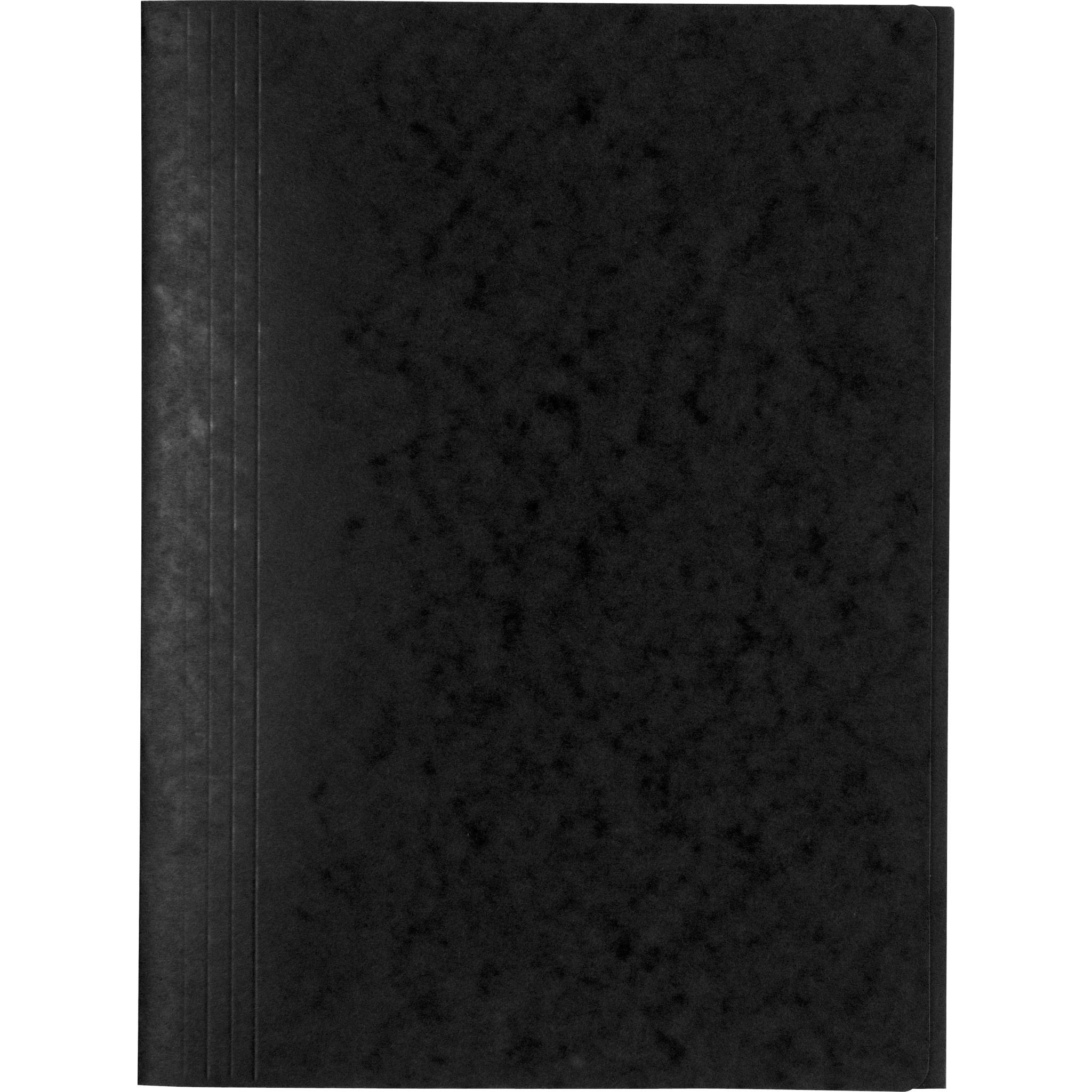 Exacompta 25x Aktenmappe +3 Klappen ohne Gummizug, Karton, A4, Schwarz, 56401E