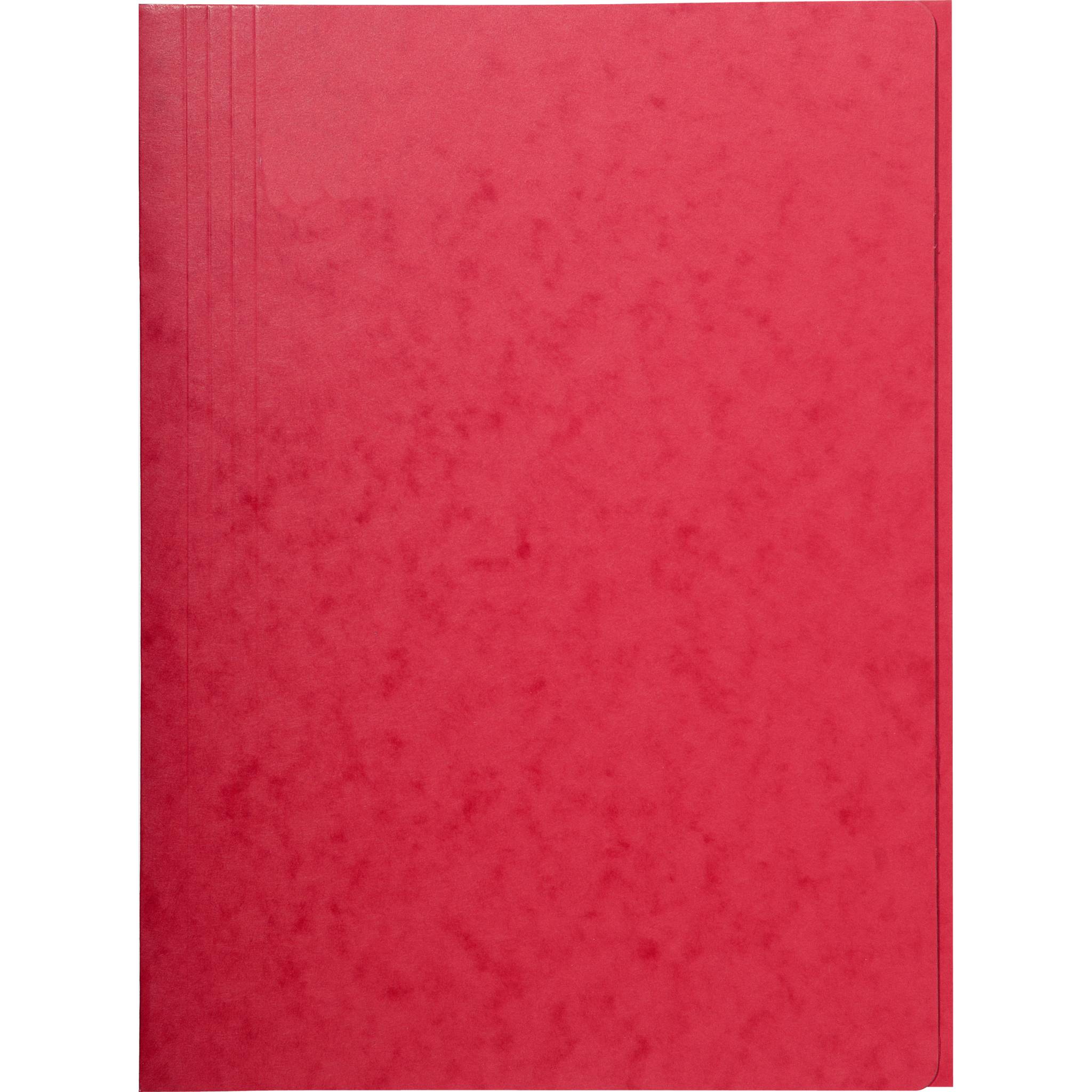 Exacompta 25x Aktenmappe +3 Klappen ohne Gummizug, Karton, A4, Rot, 56403E