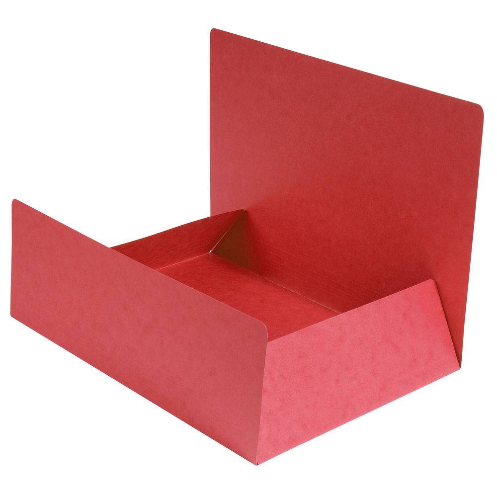 Exacompta 25x Aktenmappe +3 Klappen ohne Gummizug, Karton, A4, Rot, 56403E