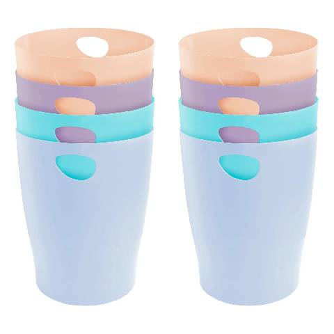 Exacompta 8x Papierkorb Ecobin, 15 Liter, Aquarel - Farben sortiert - 45396D