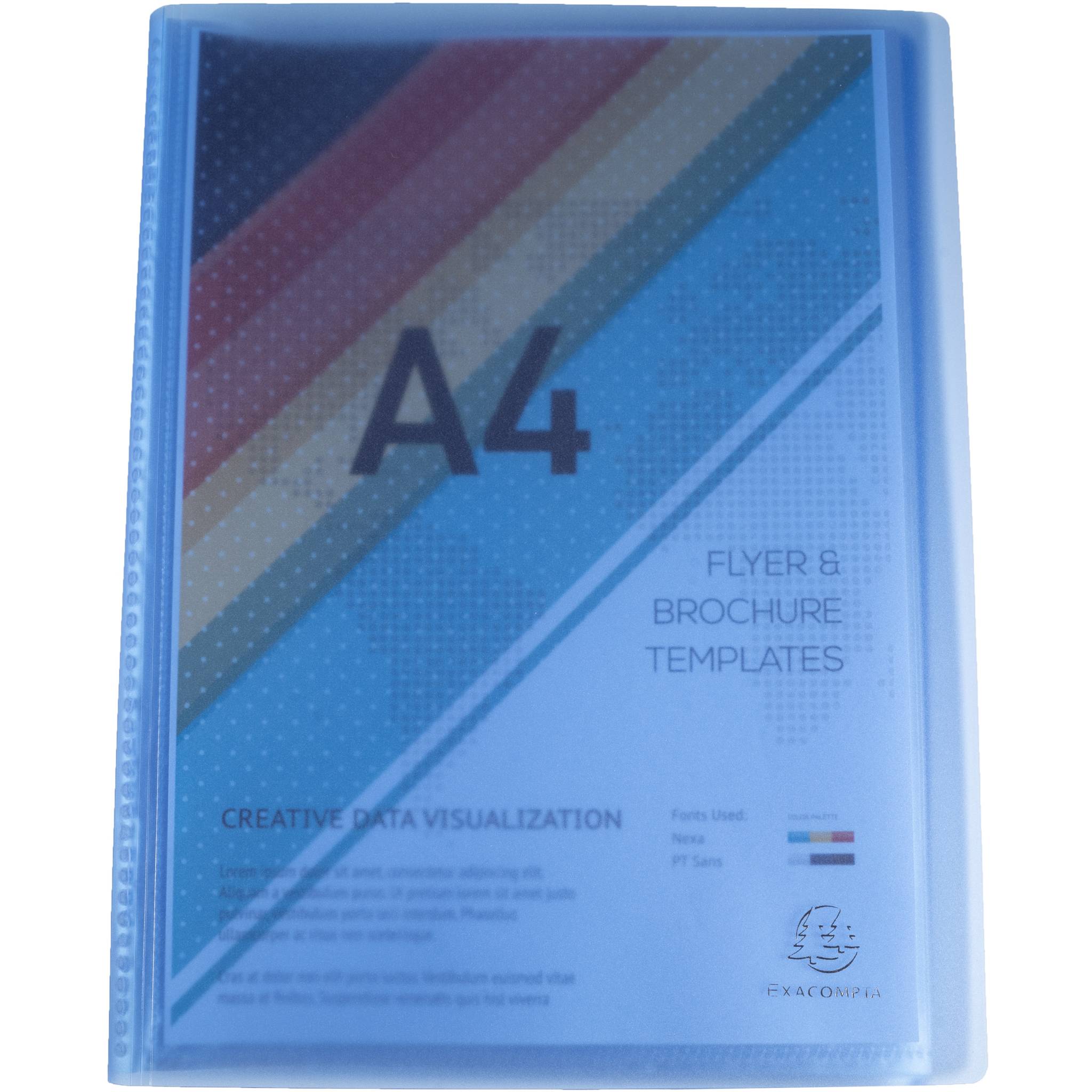 Exacompta 12x Sichtmappe PP 500µ + 30 Hüllen , A4, Blau, 85362E