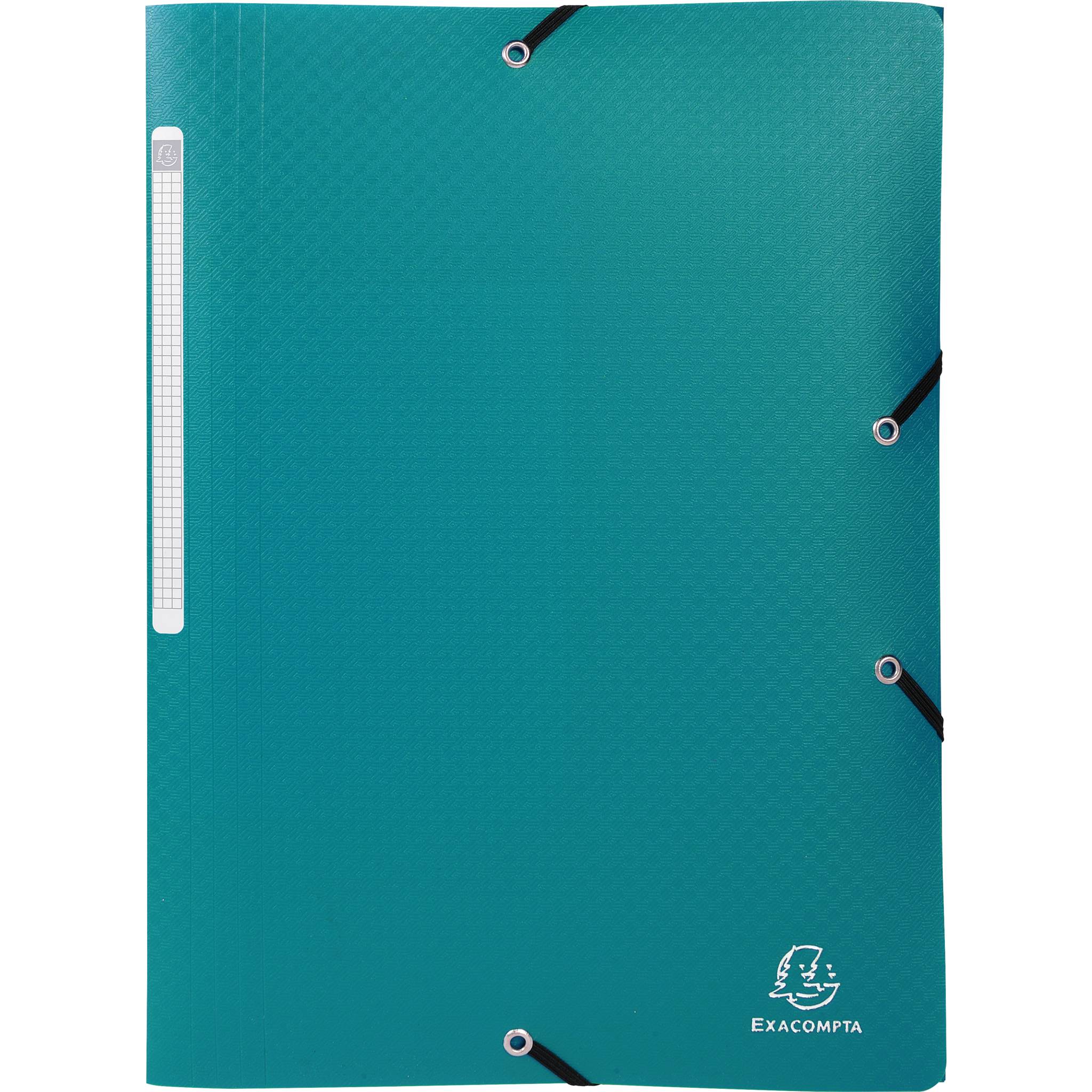 Exacompta 50x Sammelmappe A4 + 3 Klappen Gummizug PP Dunkelgrün 55083E