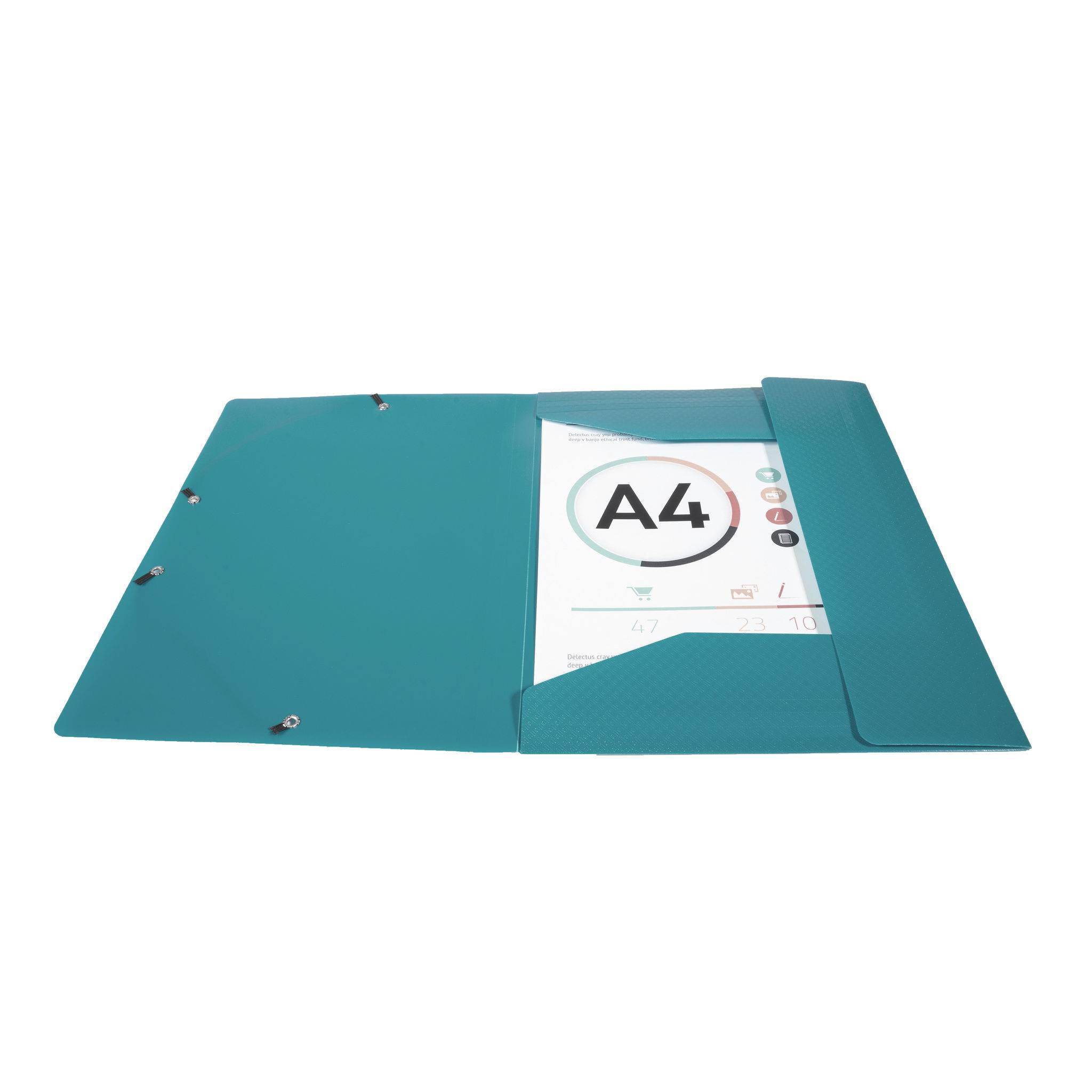 Exacompta 50x Sammelmappe A4 + 3 Klappen Gummizug PP Dunkelgrün 55083E