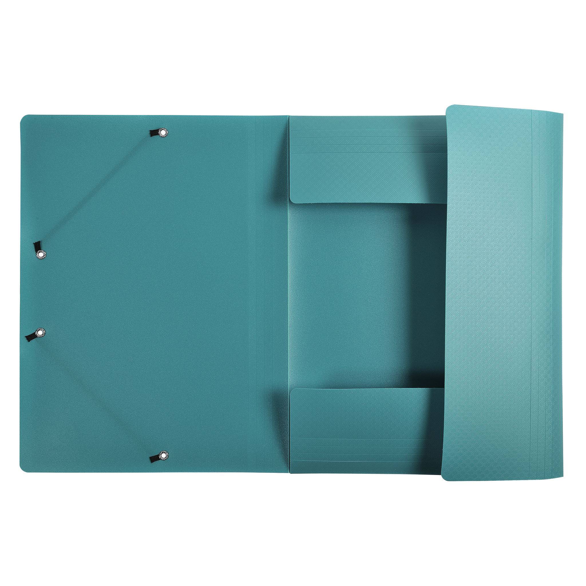 Exacompta 50x Sammelmappe A4 + 3 Klappen Gummizug PP Dunkelgrün 55083E