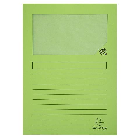 Exacompta 4x 100 Fenstermappen, A4, 160g, plastikfrei, Giftgrün, 50107E