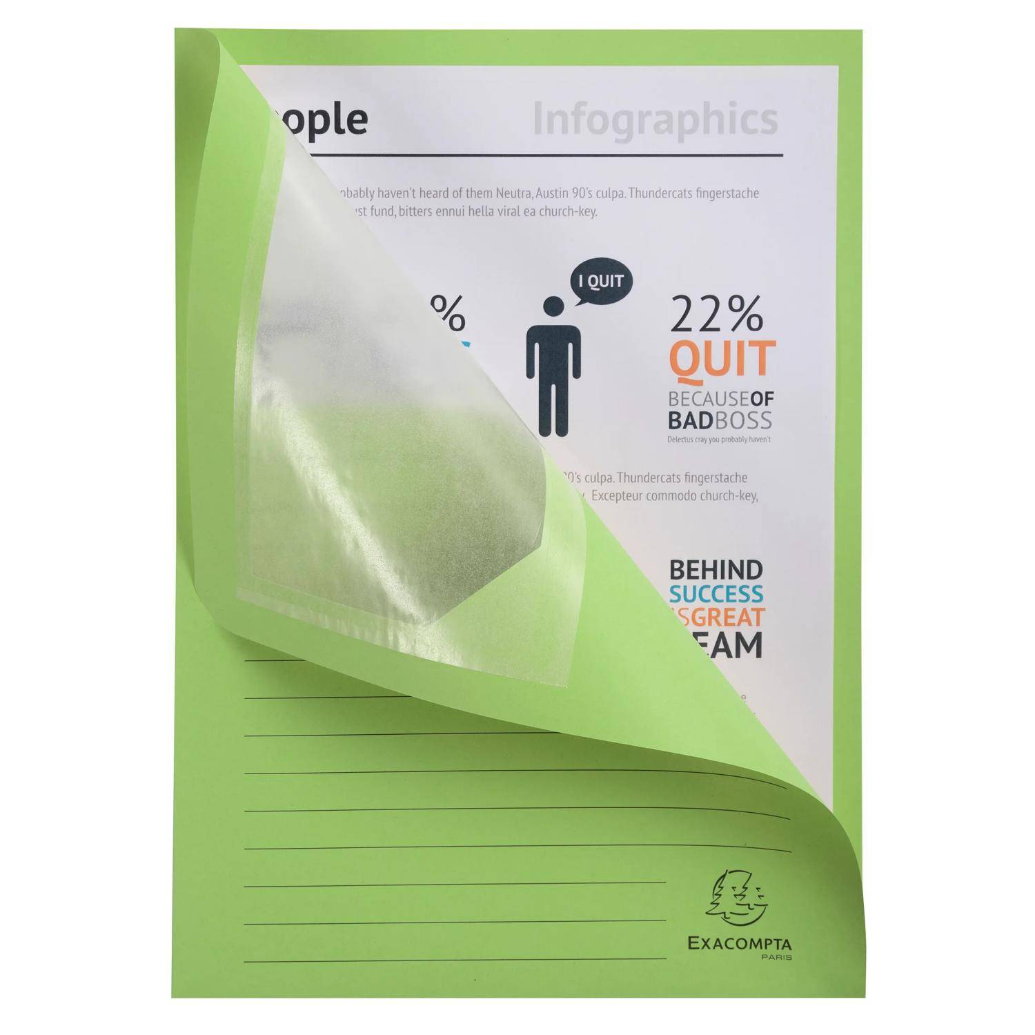 Exacompta 4x 100 Fenstermappen, A4, 160g, plastikfrei, Giftgrün, 50107E