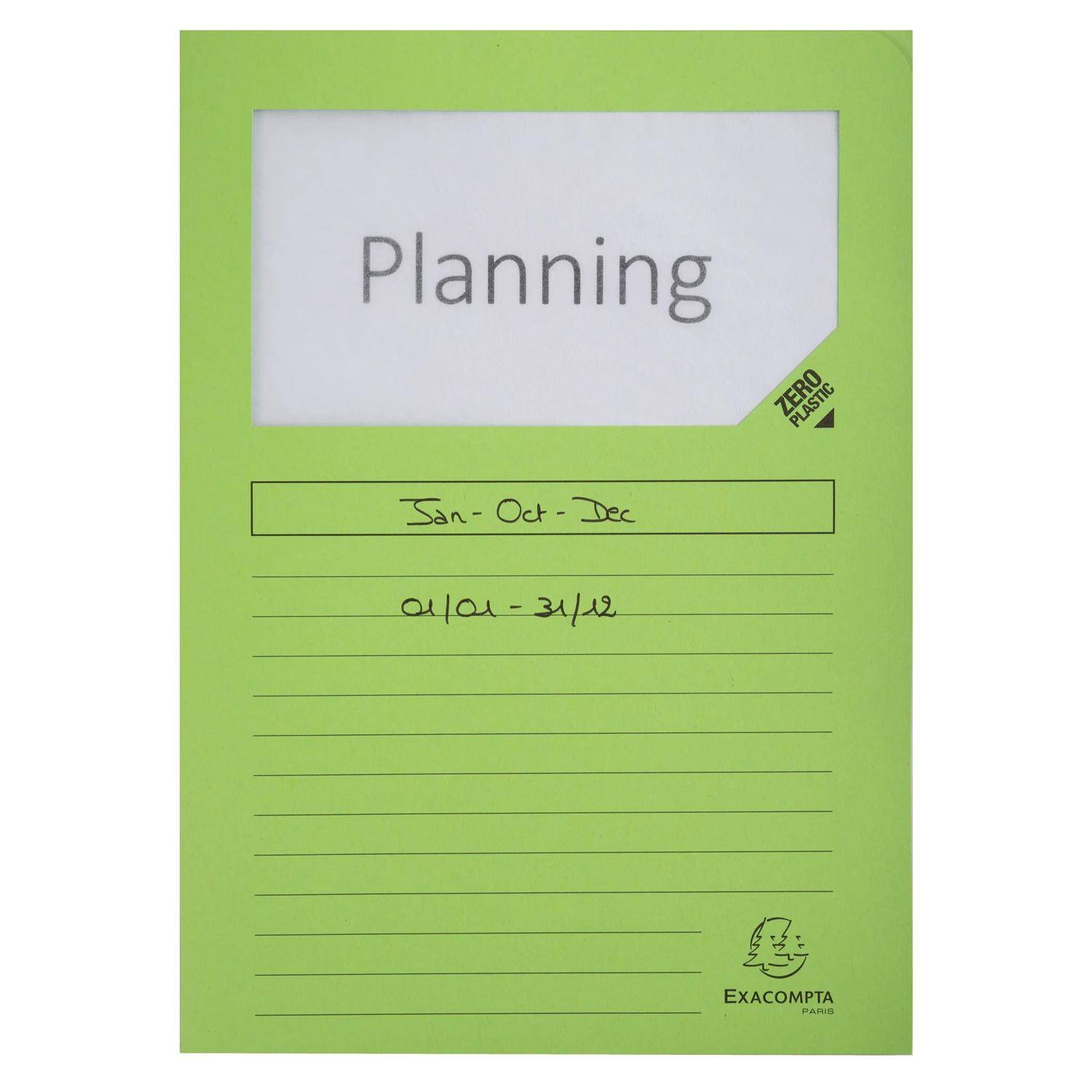 Exacompta 4x 100 Fenstermappen, A4, 160g, plastikfrei, Giftgrün, 50107E