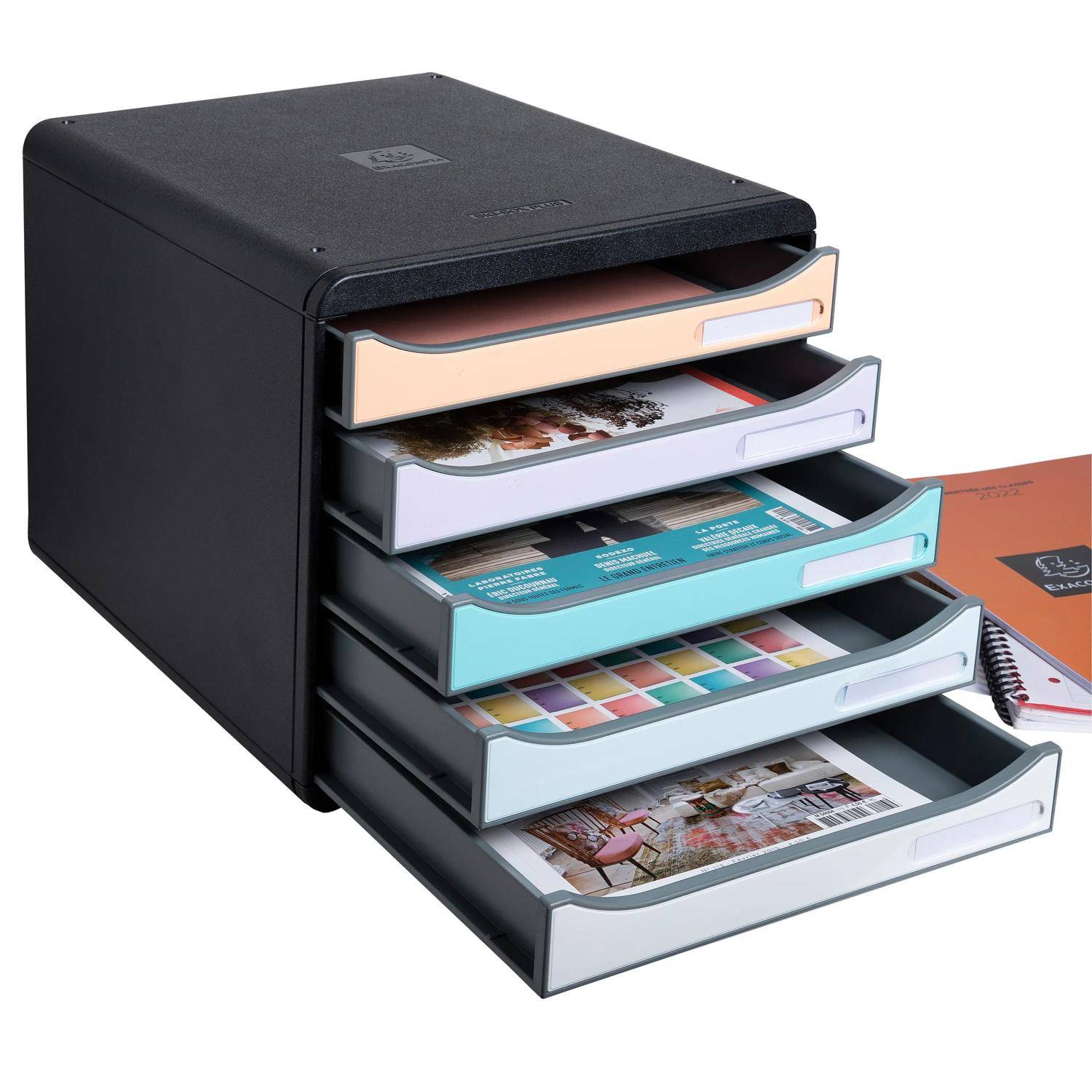 Exacompta Schubladenbox Big Box Plus 5 offene Schubladen Aquarel 3094296D