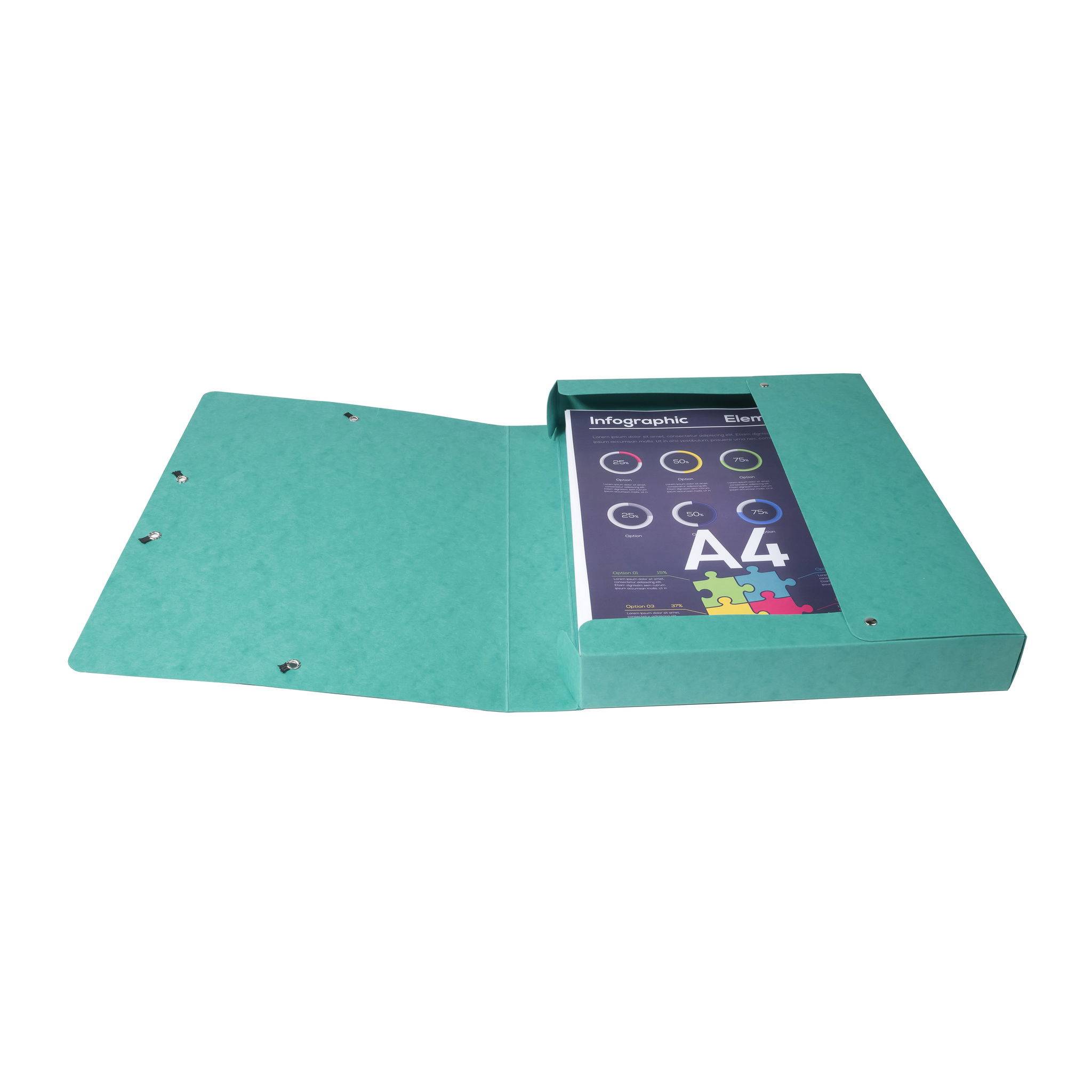 Exacompta 8x Archivbox Karton, 600g, Rücken 40mm + Etikett, A4, Grün, 50403E