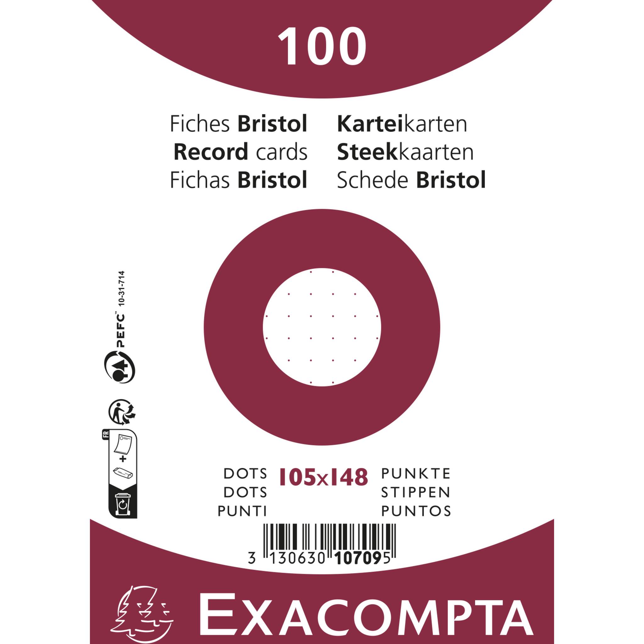 Exacompta 20x Karteikarten A6 dots 100 Stück eingeschweißt Weiß 10709E