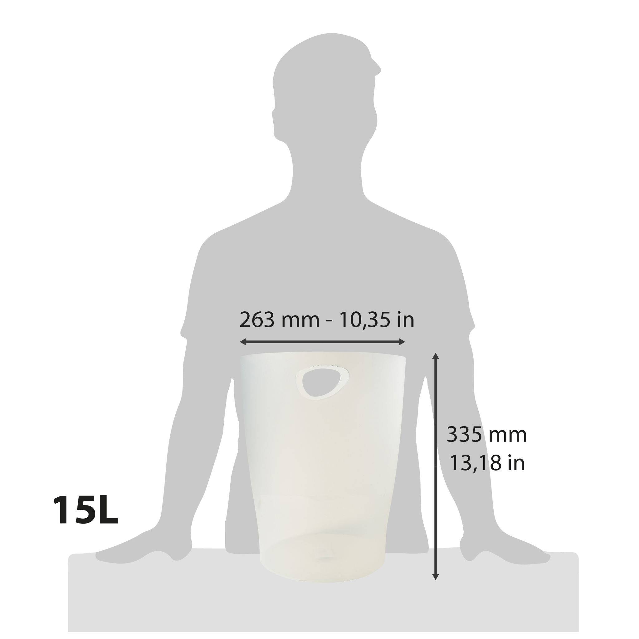 Exacompta 8x Papierkorb ECOBIN, 15 Liter, Office - Frostweiß - 45357D