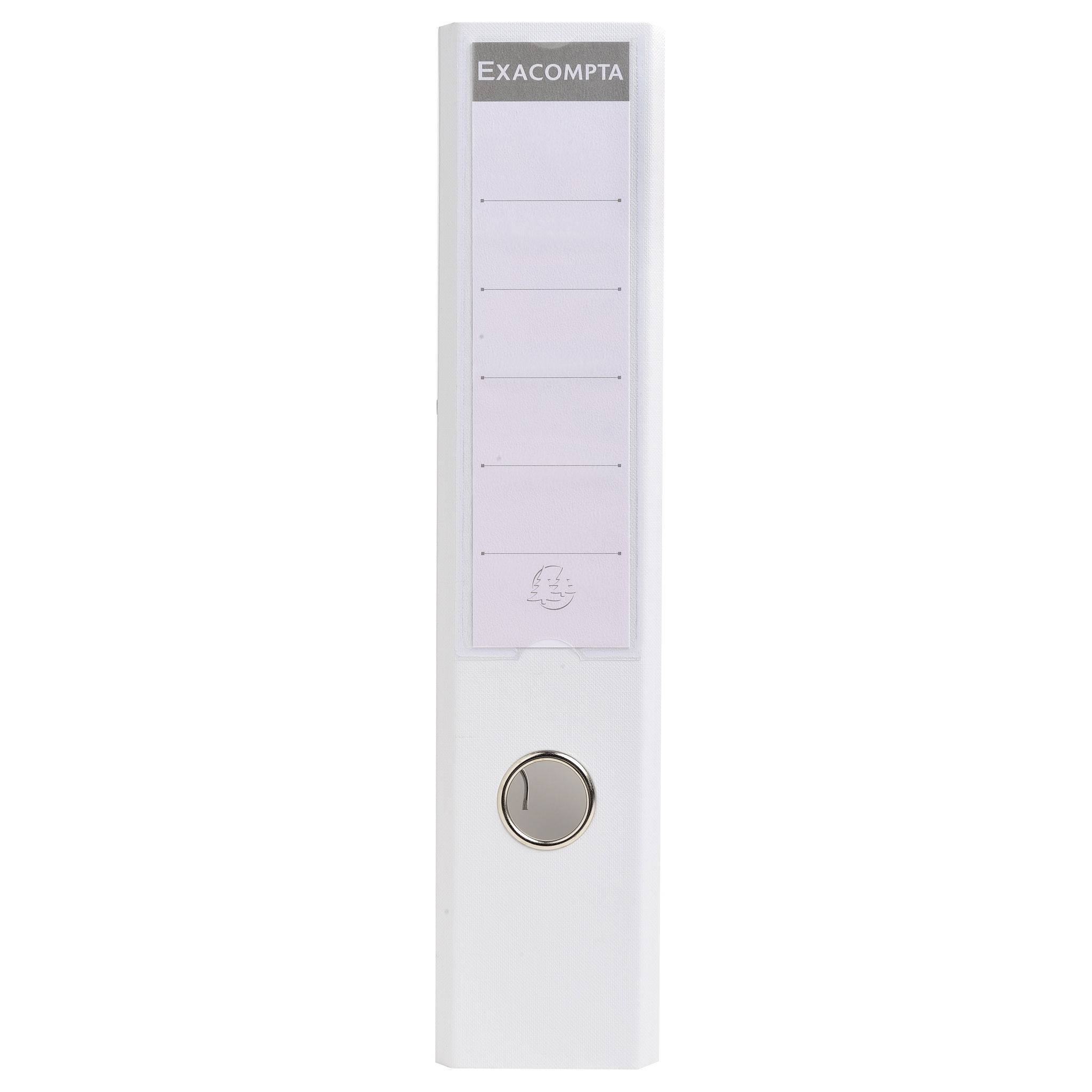 Exacompta 20x Ordner PP + 2 Ringen, Rücken 75mm, 318x284 mm A4, Weiß, 918402B
