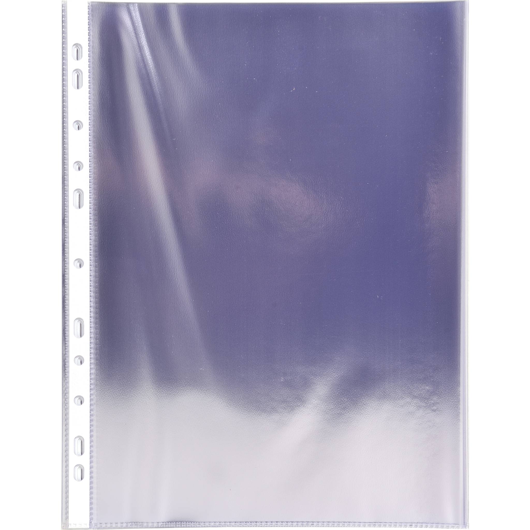 Exacompta Pack 100 Prospekthüllen gelocht glattem PVC 80µ A4 hoch Kristall 3194E