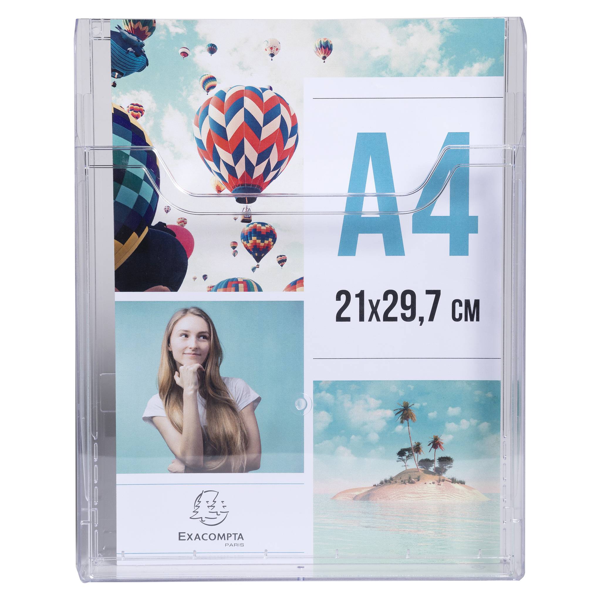 Exacompta 10x Wandprospekthalter A4 vertikal, Exacryl - Kristall - 65158D