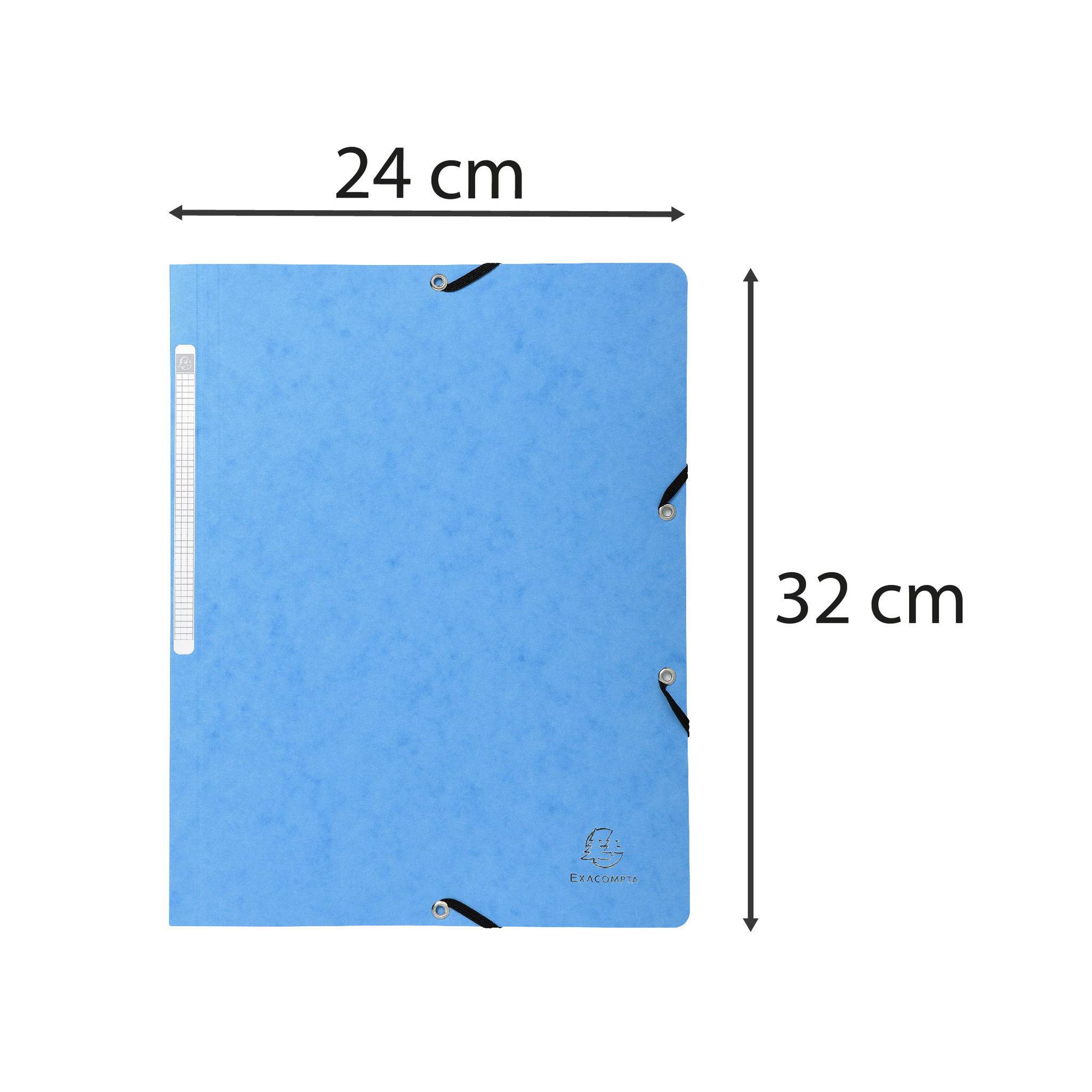 Exacompta 25x Eckspannmappe + Gummizug ohne Klappen, Karton, A4, Türkis, 5569E