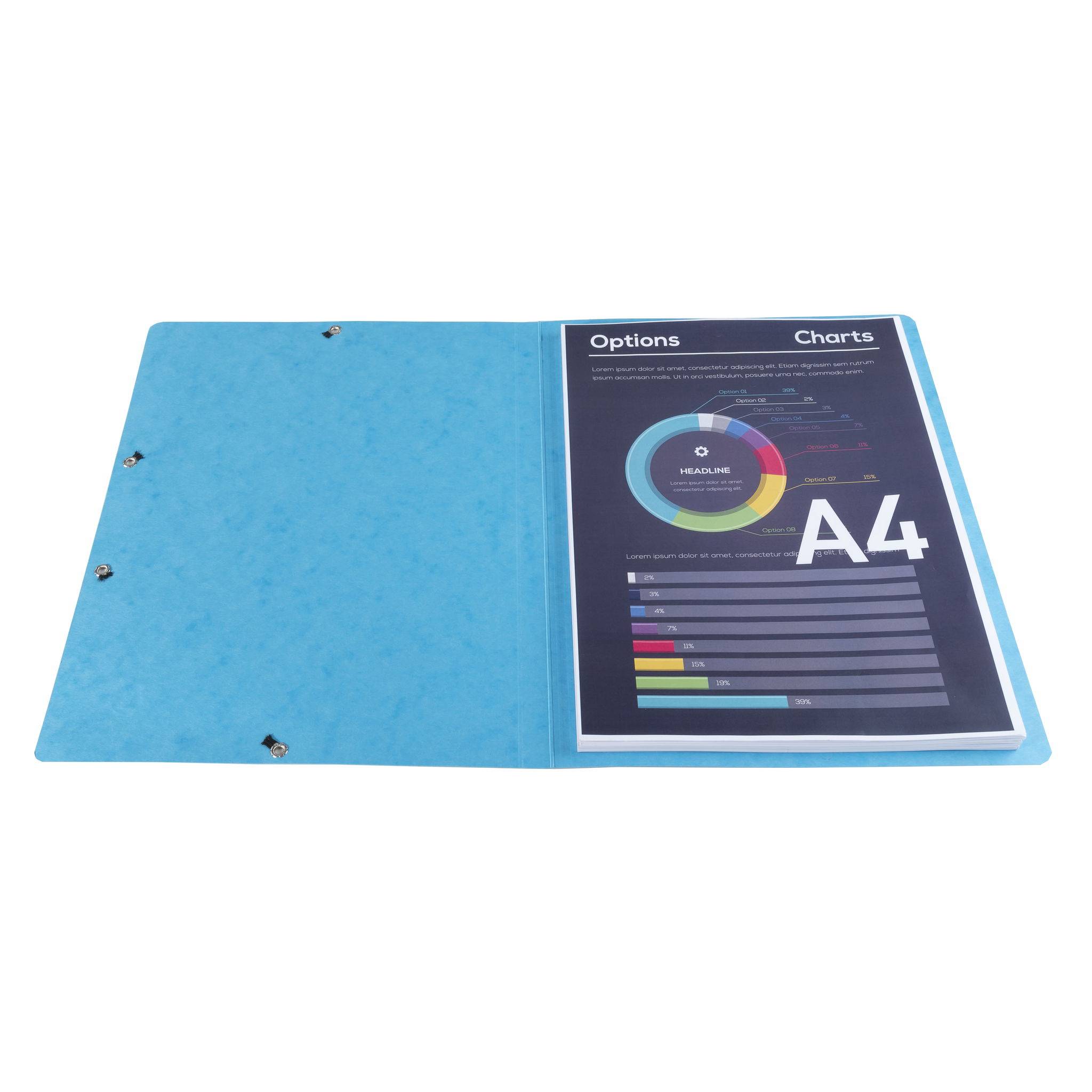 Exacompta 25x Eckspannmappe + Gummizug ohne Klappen, Karton, A4, Türkis, 5569E