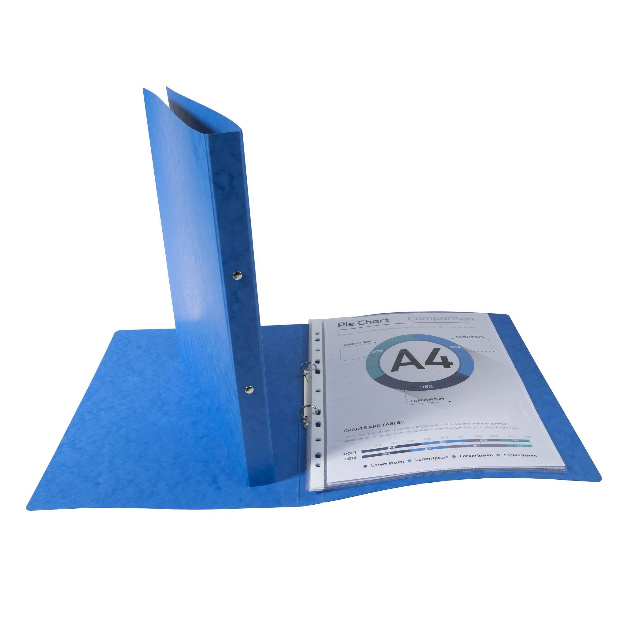 Exacompta 10x Ringhefter Karton 355g 2Ring 15mm Rücken 20mm A4 Blau 54252E