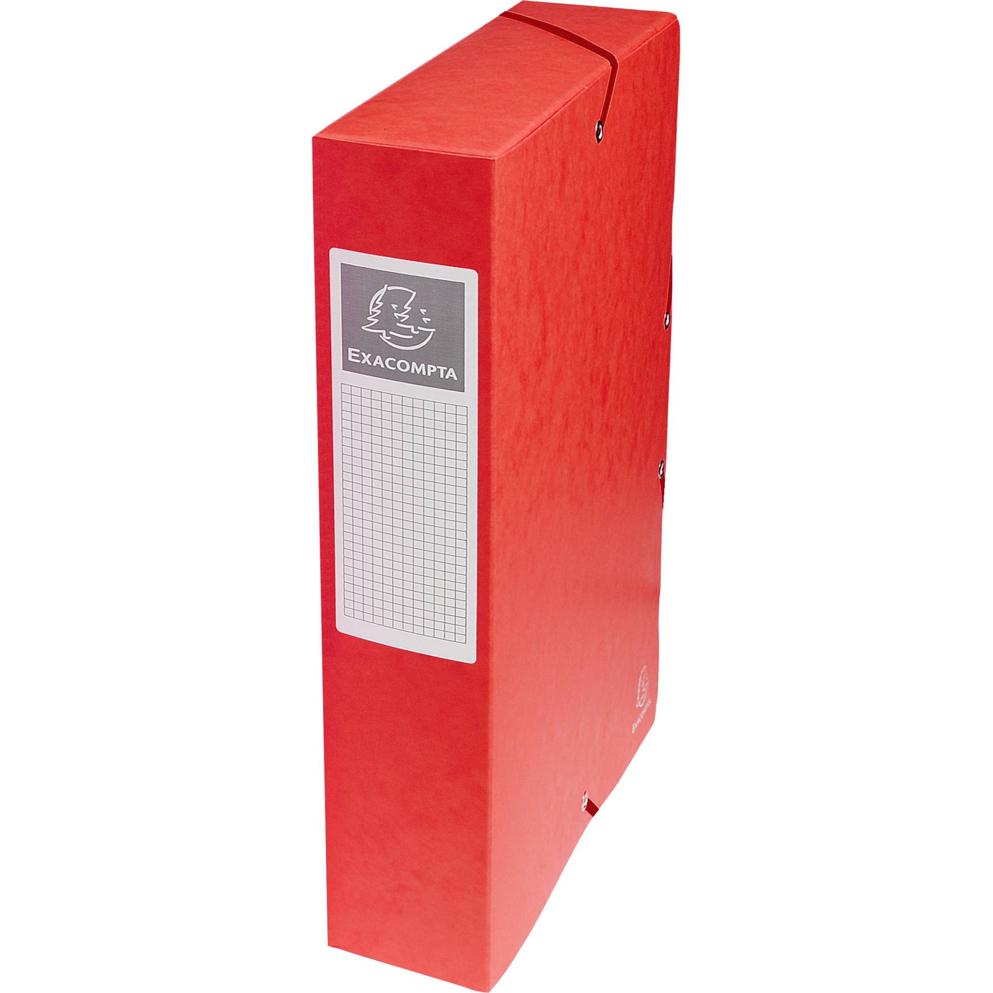 Exacompta 8x Archivbox Karton, 600g, Rücken 60mm + Etikett, A4, Rot, 50605E