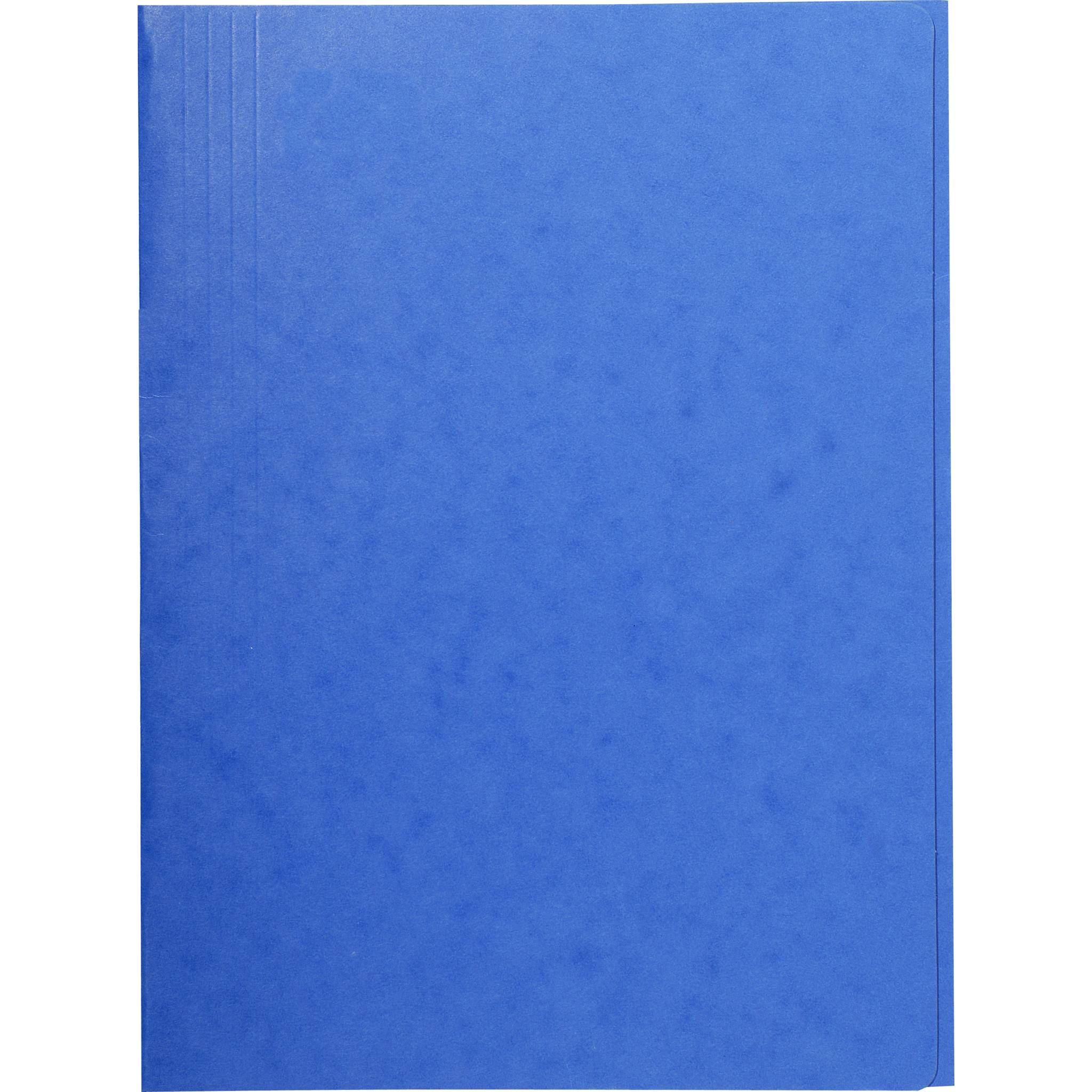 Exacompta 25x Aktenmappe +3 Klappen ohne Gummizug, Karton, A4, Blau, 56407E
