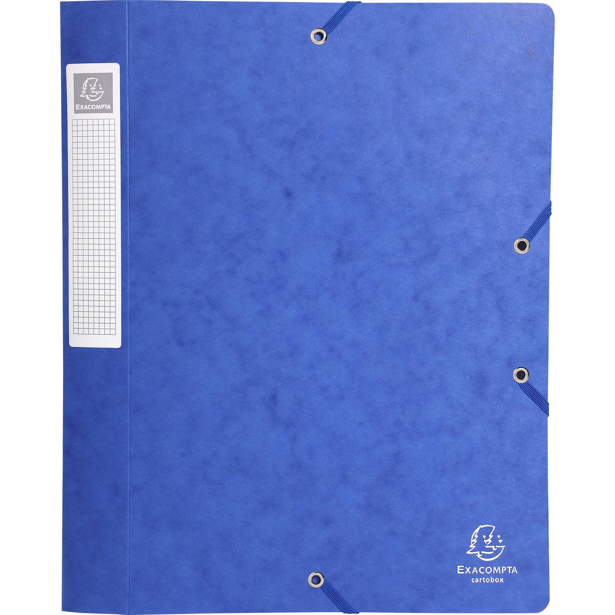 Exacompta 10x Archivbox Rücken 40mm Karton + 3 Klappen Gummizug A4 Blau 14005H
