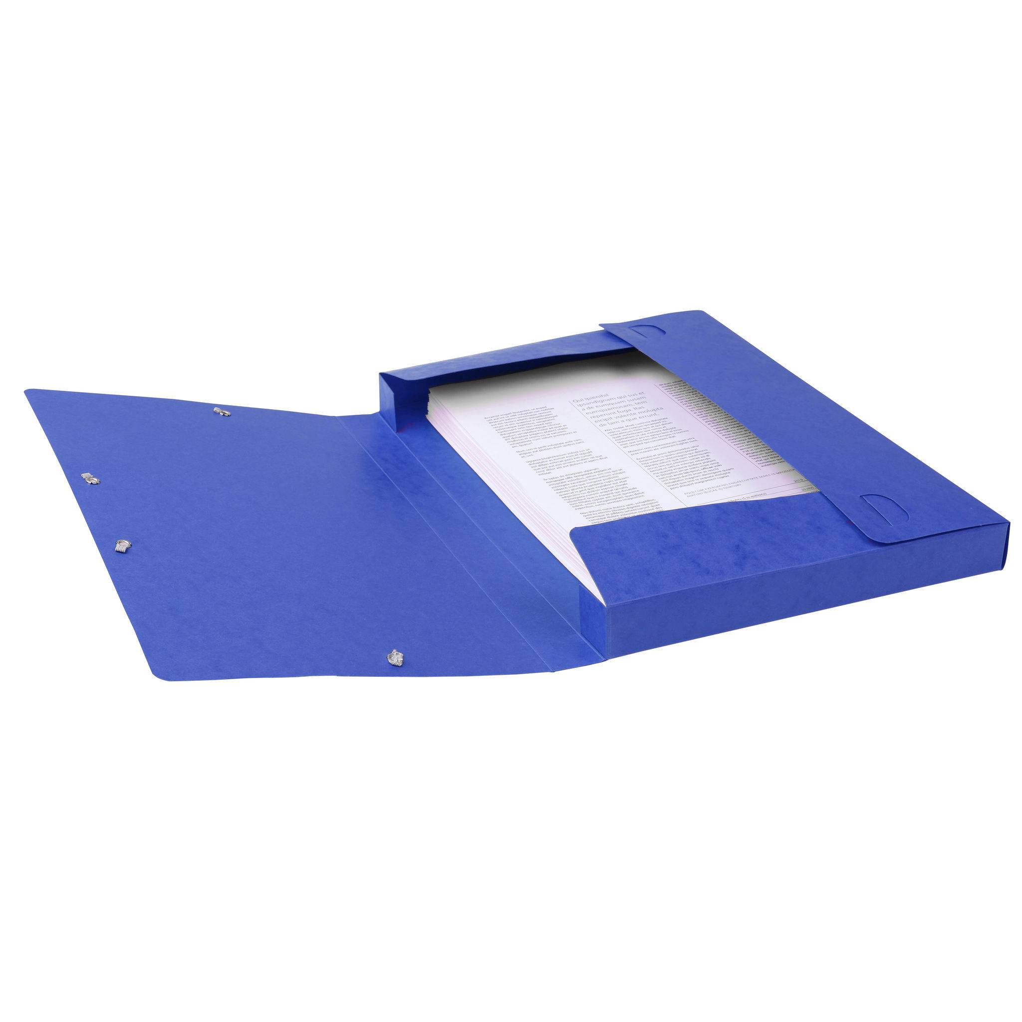 Exacompta 25x Archivbox Rücken 25mm Karton + 3 Klappen Gummizug A4 Blau 18505H