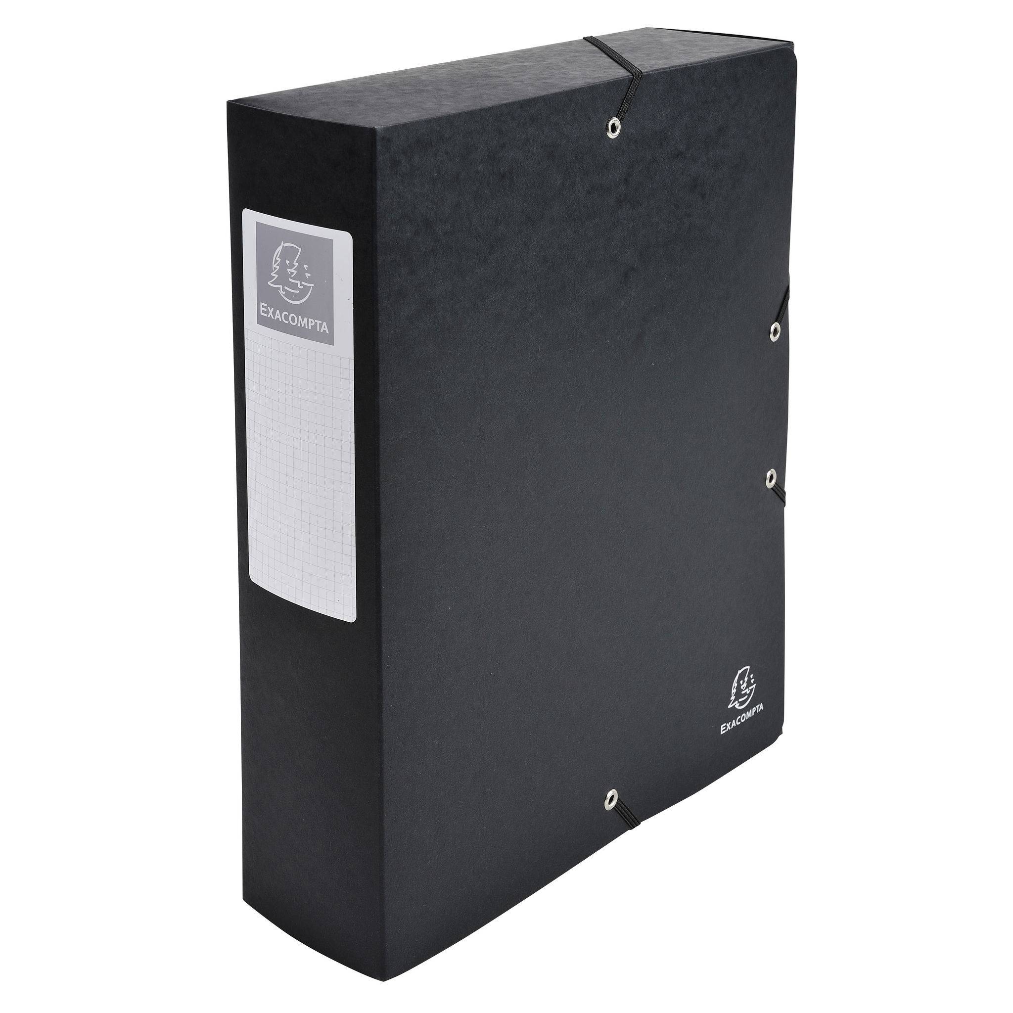 Exacompta 6x Archivbox Karton, 600g, Rücken 80mm + Etikett, A4, sortiert, 50830E